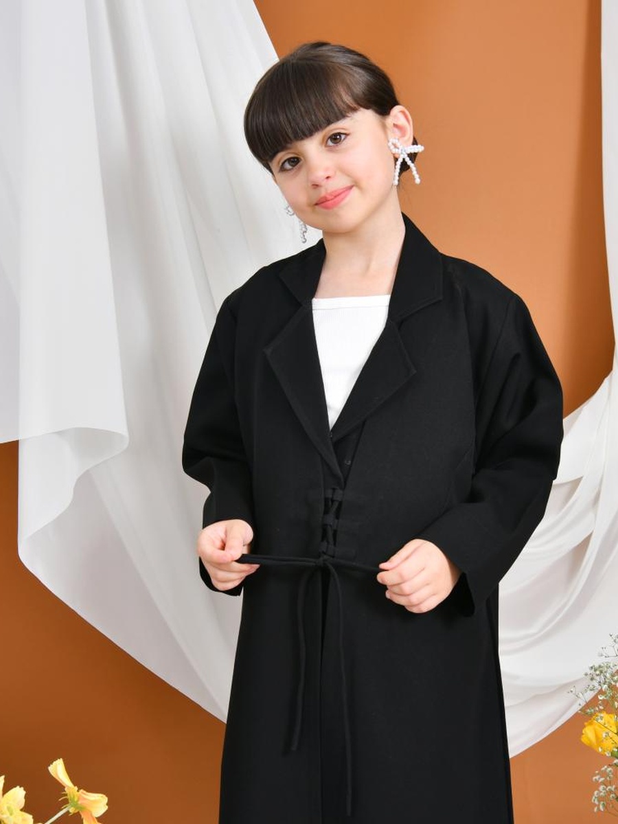 Girls Formal Abaya with Tie Detail