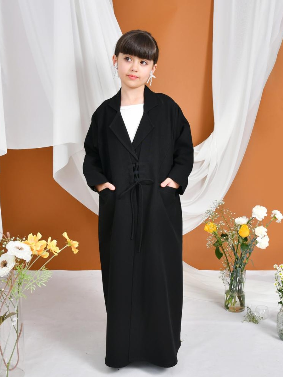 Girls Formal Abaya with Tie Detail