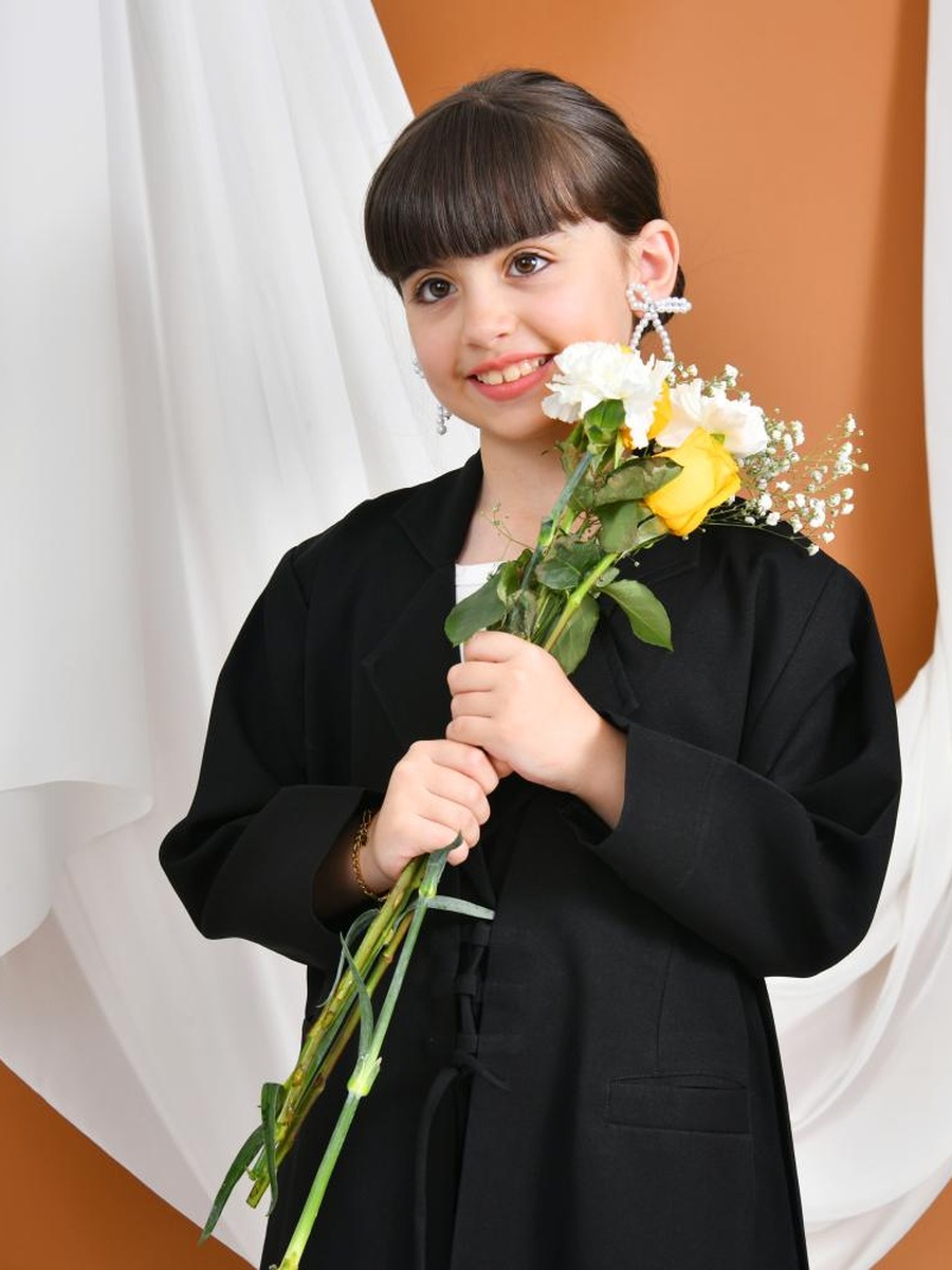 Girls Formal Abaya with Tie Detail