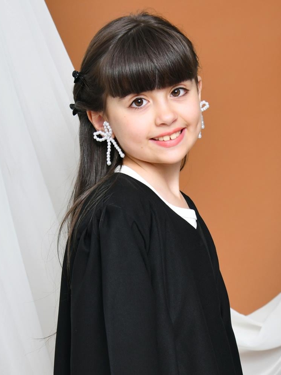 Girls Solid Abaya with Snap Closure