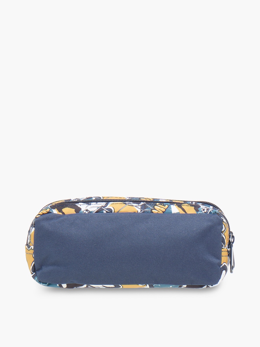 Football Print 2-Compartment Pencil Pouch with Zip Closure