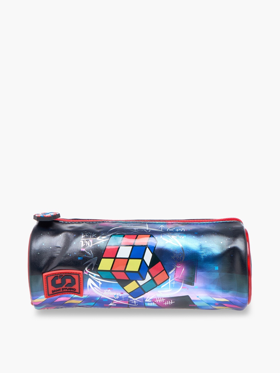 Rubiks Cube Print Pencil Pouch with Zip Closure