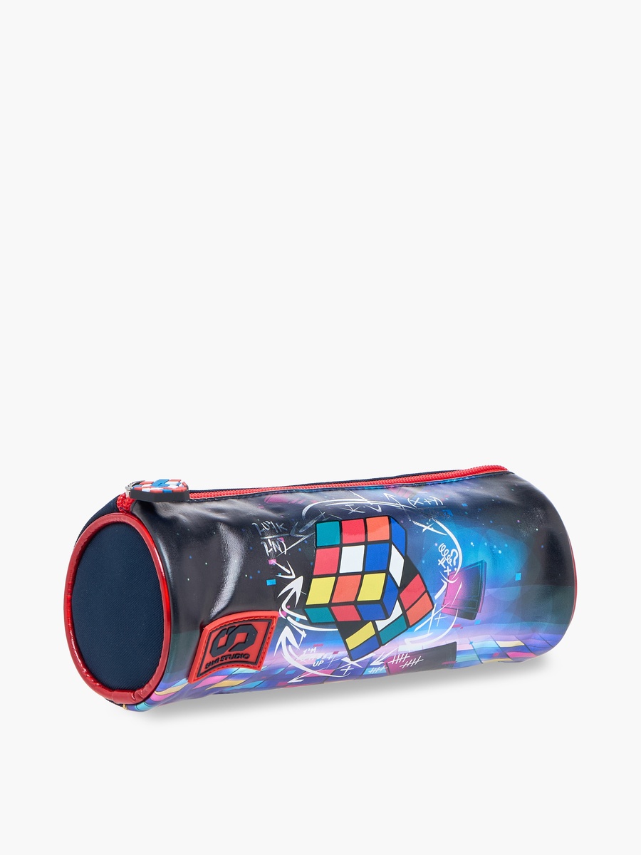 Rubiks Cube Print Pencil Pouch with Zip Closure