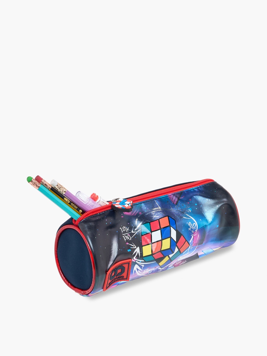 Rubiks Cube Print Pencil Pouch with Zip Closure