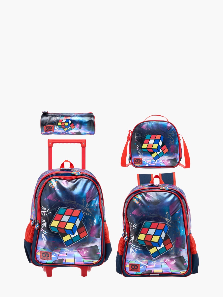 Rubiks Cube Print Pencil Pouch with Zip Closure