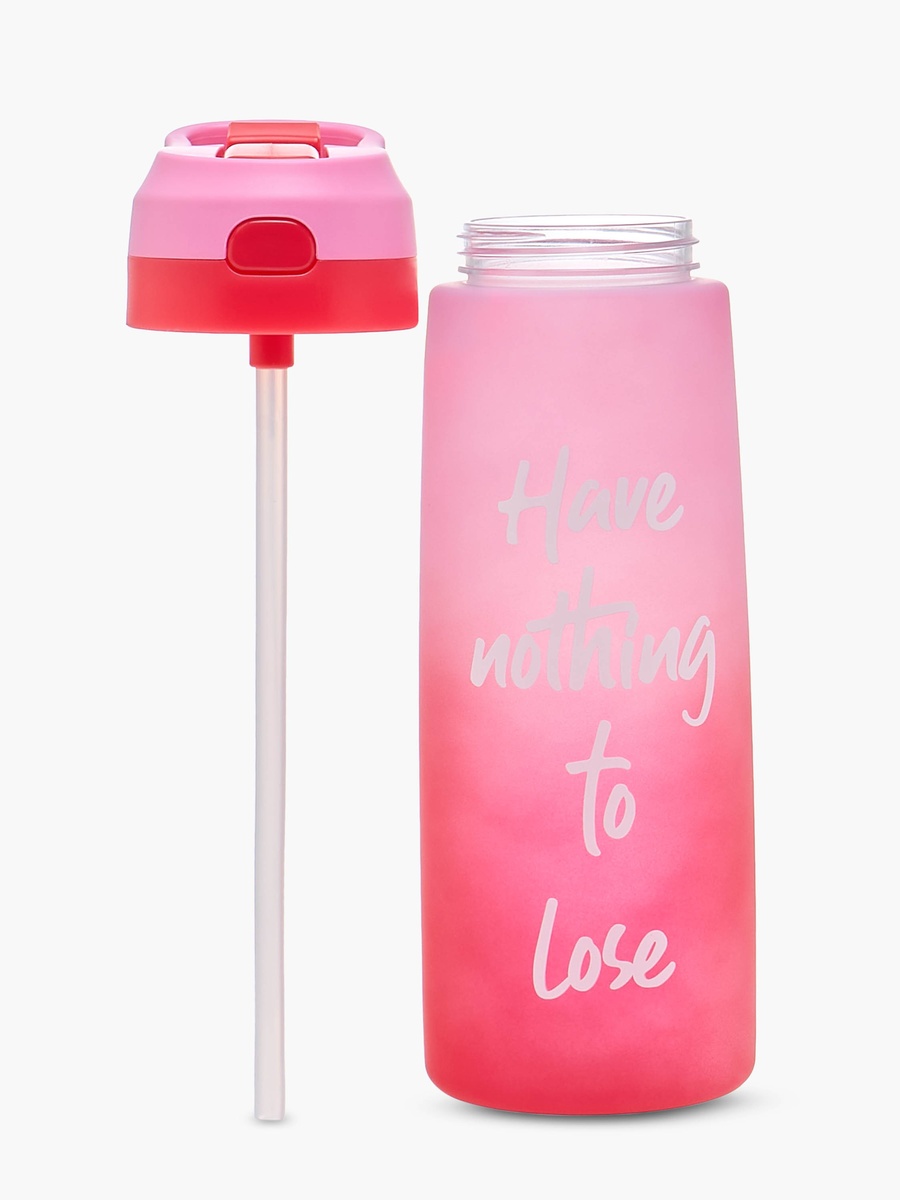 Slogan Print Sipper Water Bottle