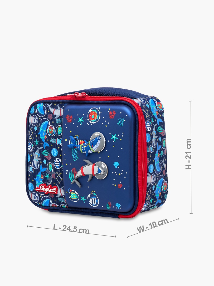 Astronaut Shark Print Lunch Bag with Zip Closure