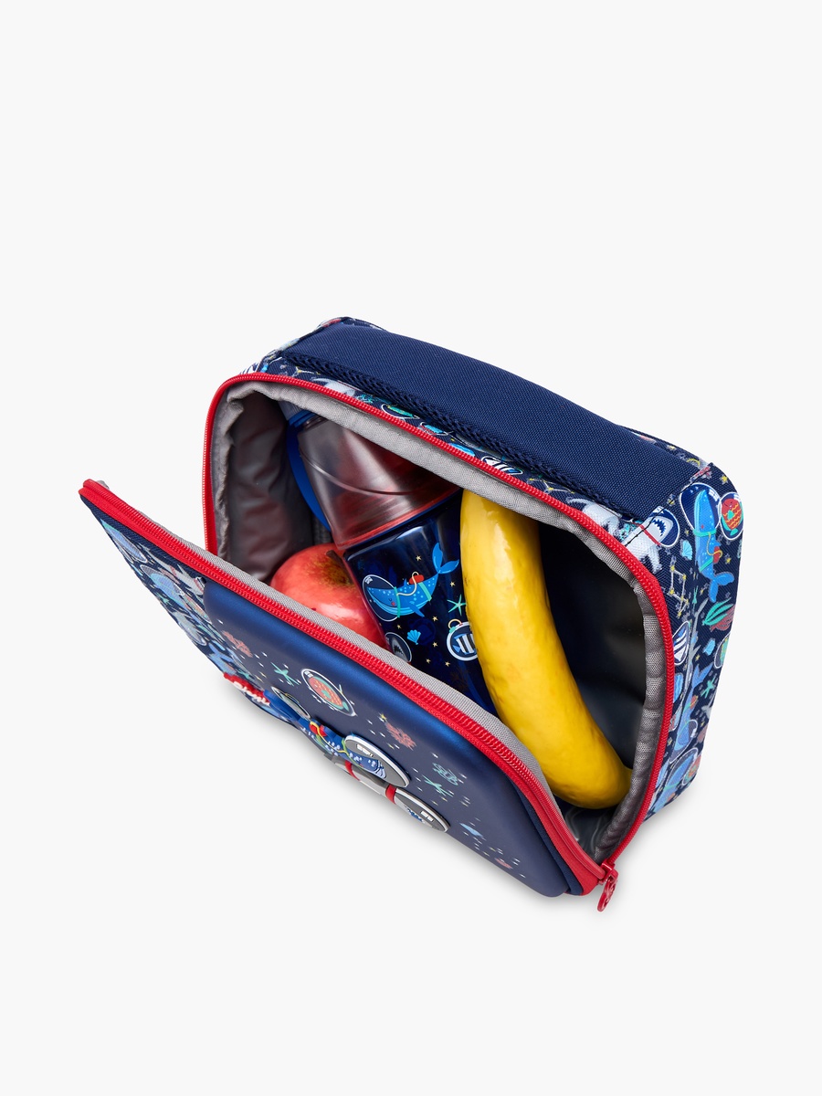 Astronaut Shark Print Lunch Bag with Zip Closure