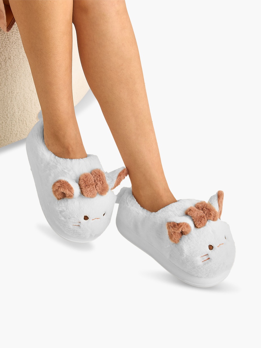Cat Plush Bedroom Mules