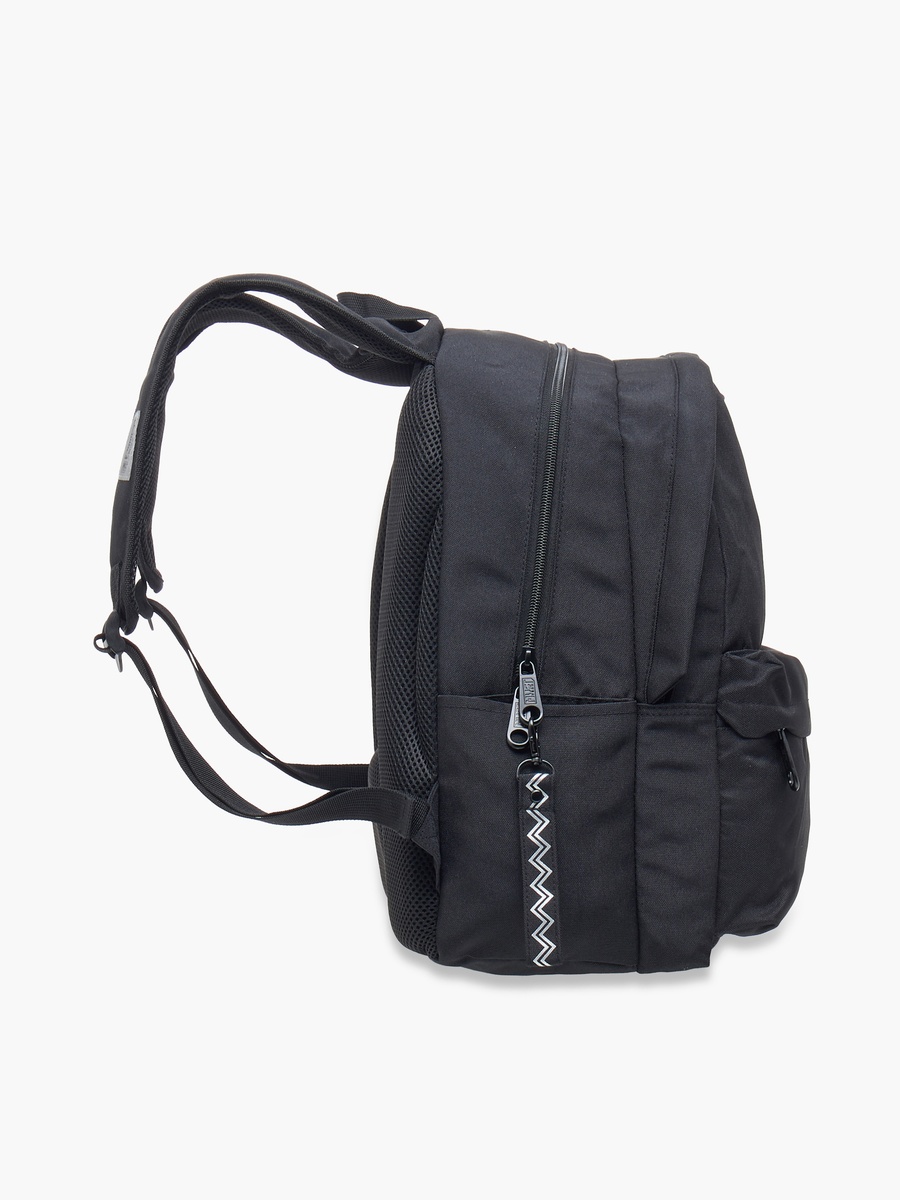 Logo Applique Backpack with Adjustable Straps and Zip Closure - 32x19x42 cm