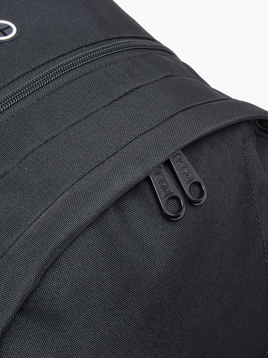 Logo Applique Backpack with Adjustable Straps and Zip Closure - 32x19x42 cm