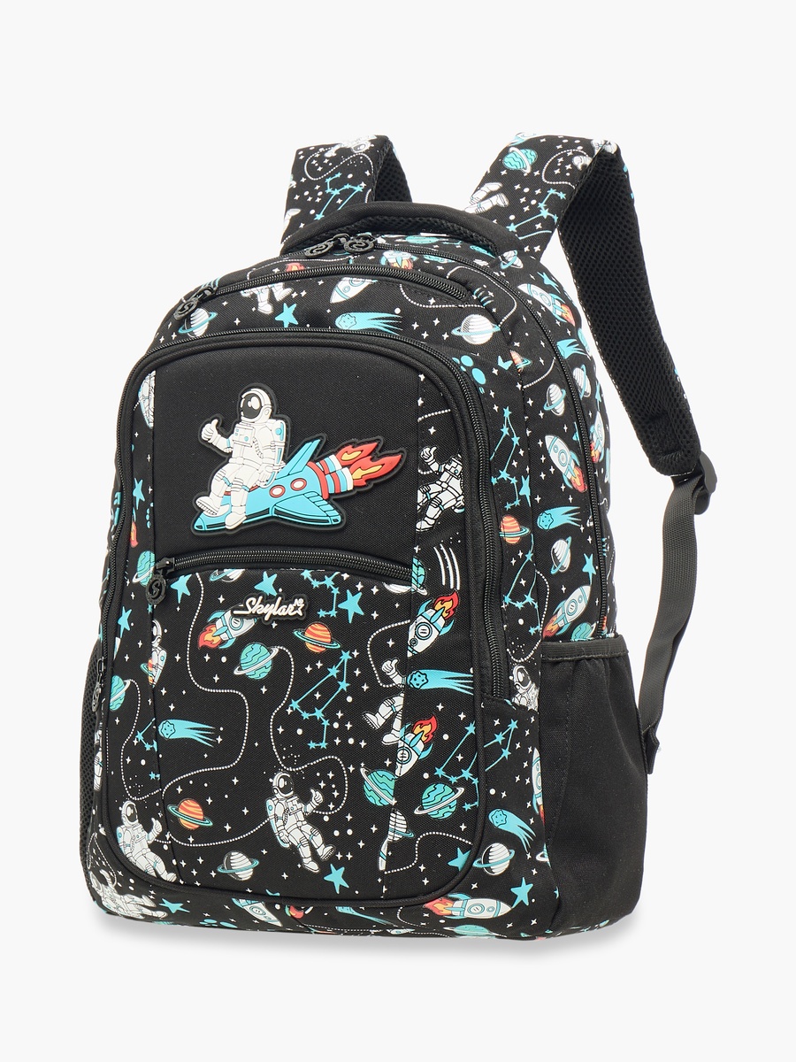 Astronaut Glow-in-the-Dark Print Backpack with Adjustable Straps and Zip Closure - 25x4x9 cm
