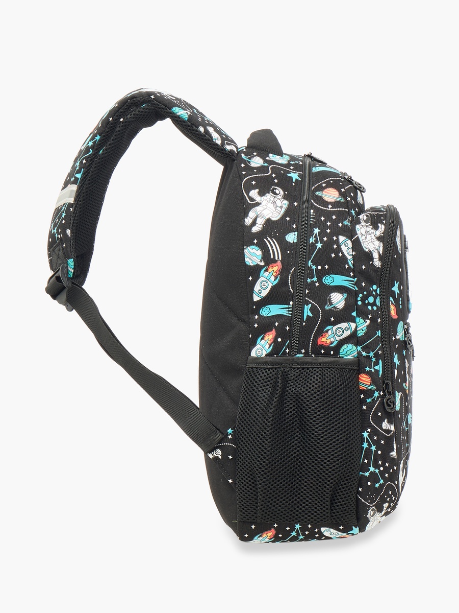 Astronaut Glow-in-the-Dark Print Backpack with Adjustable Straps and Zip Closure - 25x4x9 cm