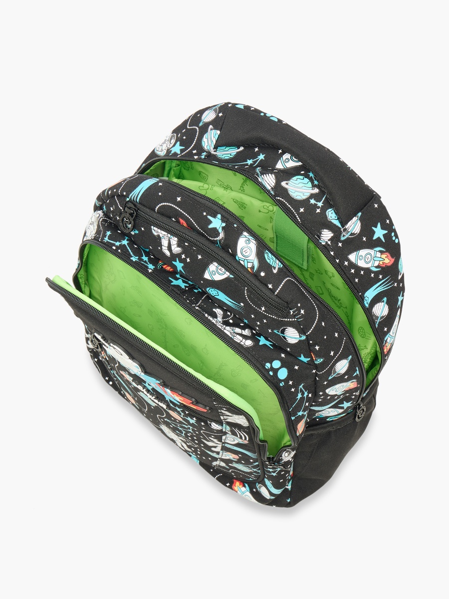 Astronaut Glow-in-the-Dark Print Backpack with Adjustable Straps and Zip Closure - 25x4x9 cm