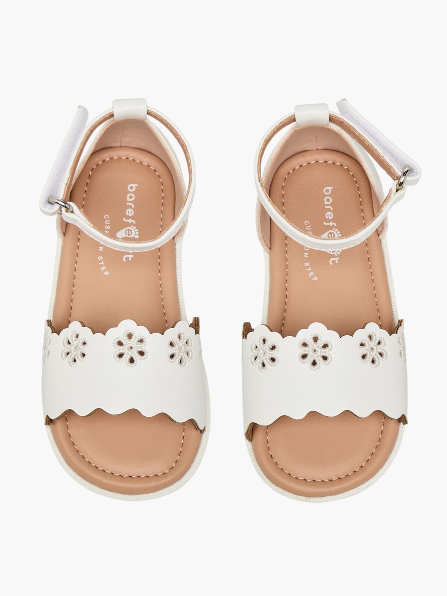 Scalloped Detail Hook and Loop Sandals