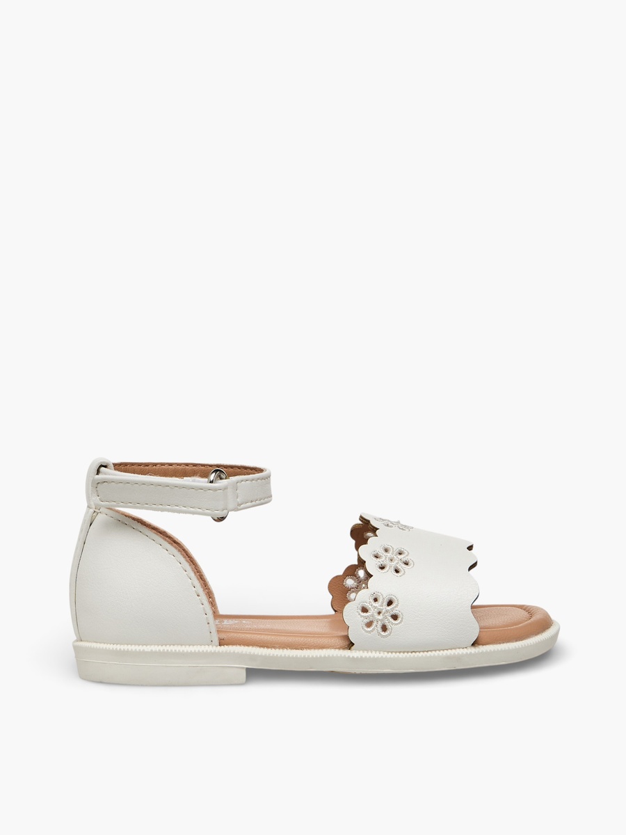 Scalloped Detail Hook and Loop Sandals
