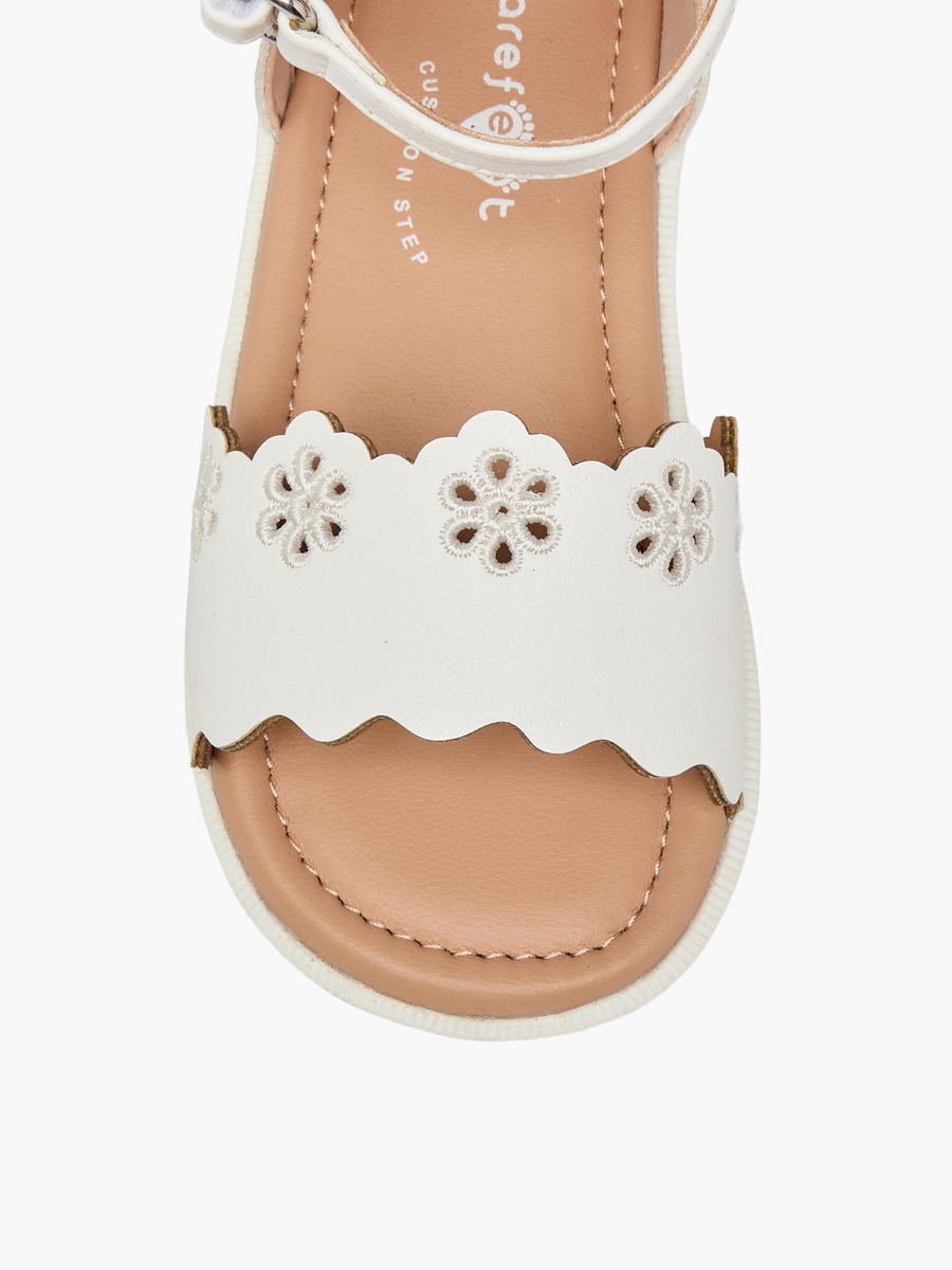Scalloped Detail Hook and Loop Sandals