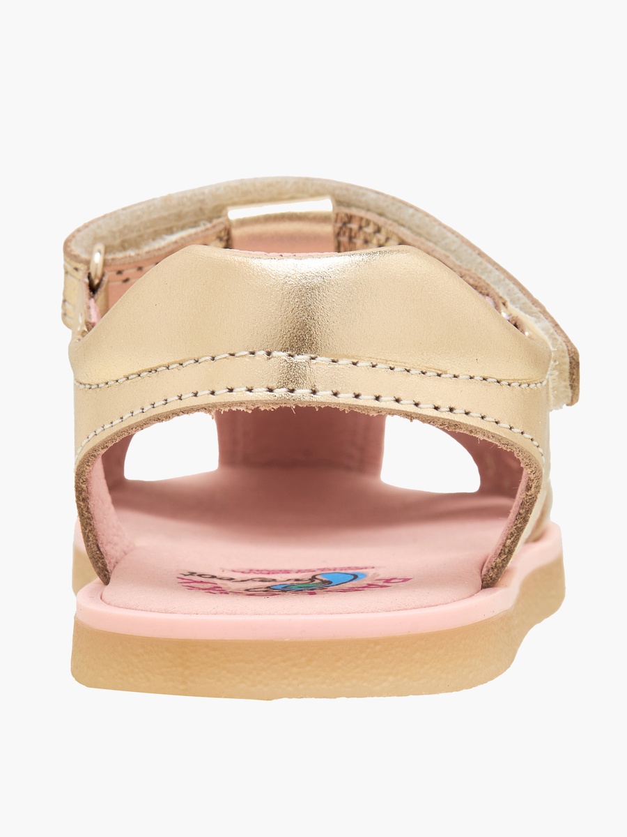 Leather Comfort Sandals with Hook and Loop Closure