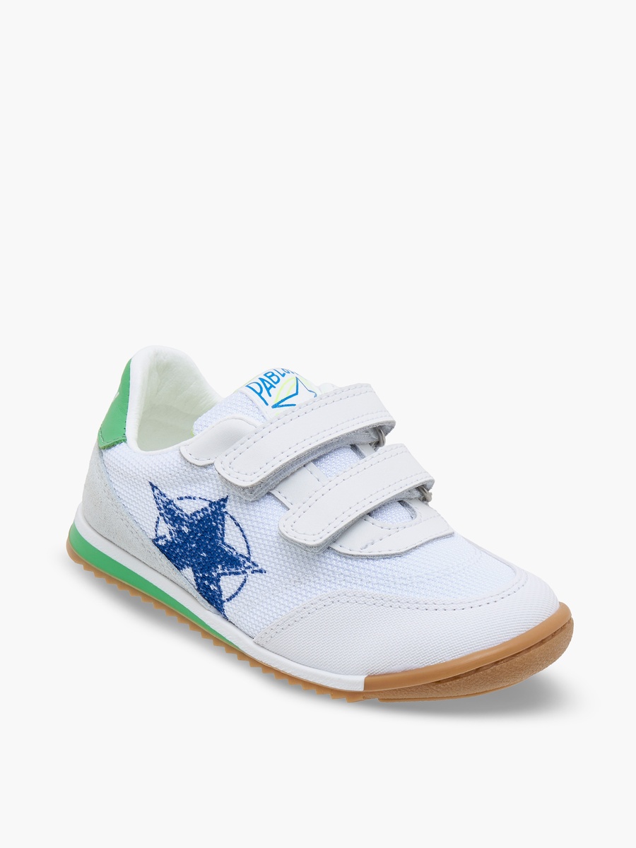 Logo Print Sports Shoes with Hook and Loop Closure