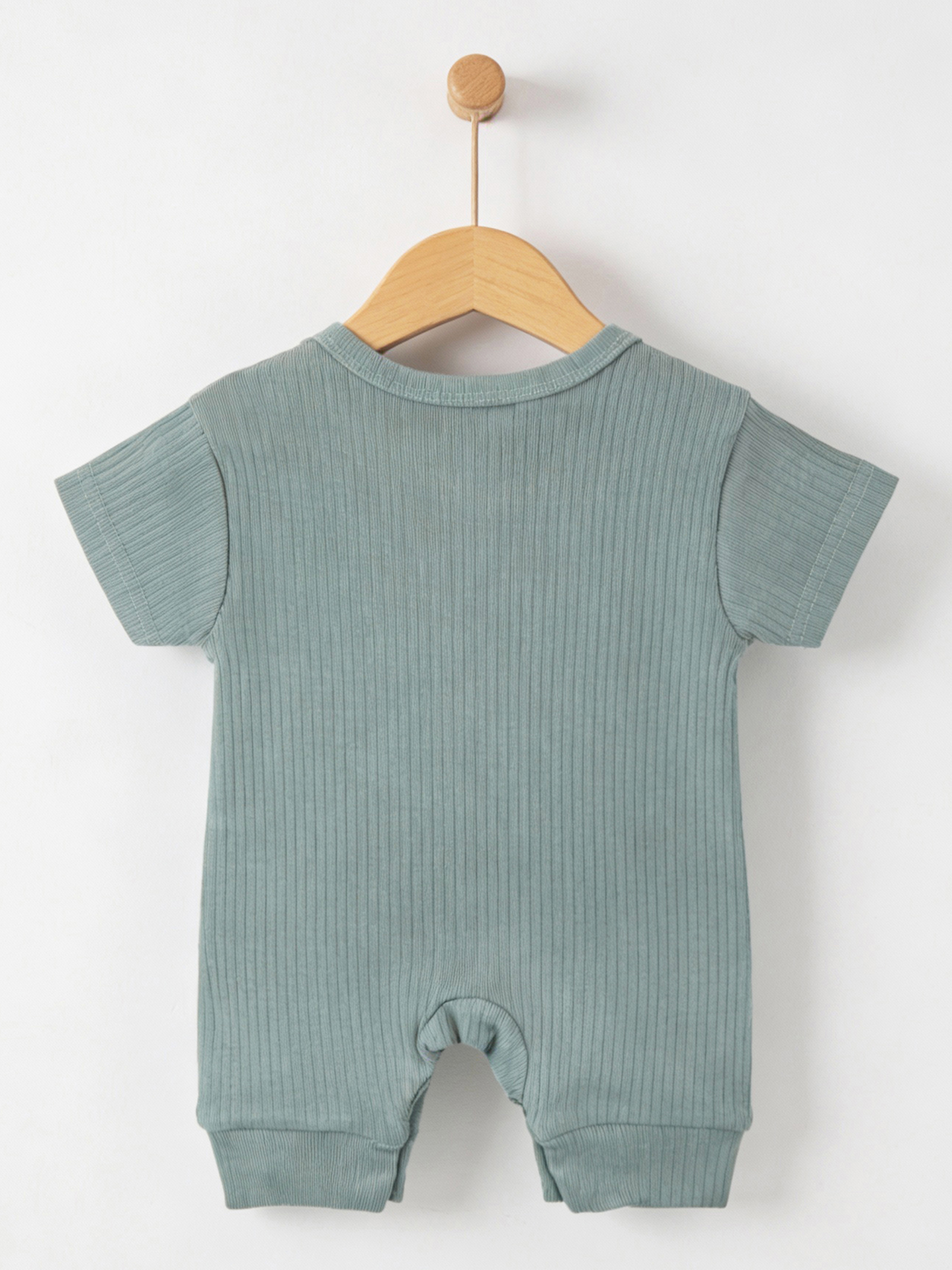Premium Ribbed Cotton Short Sleeves Romper