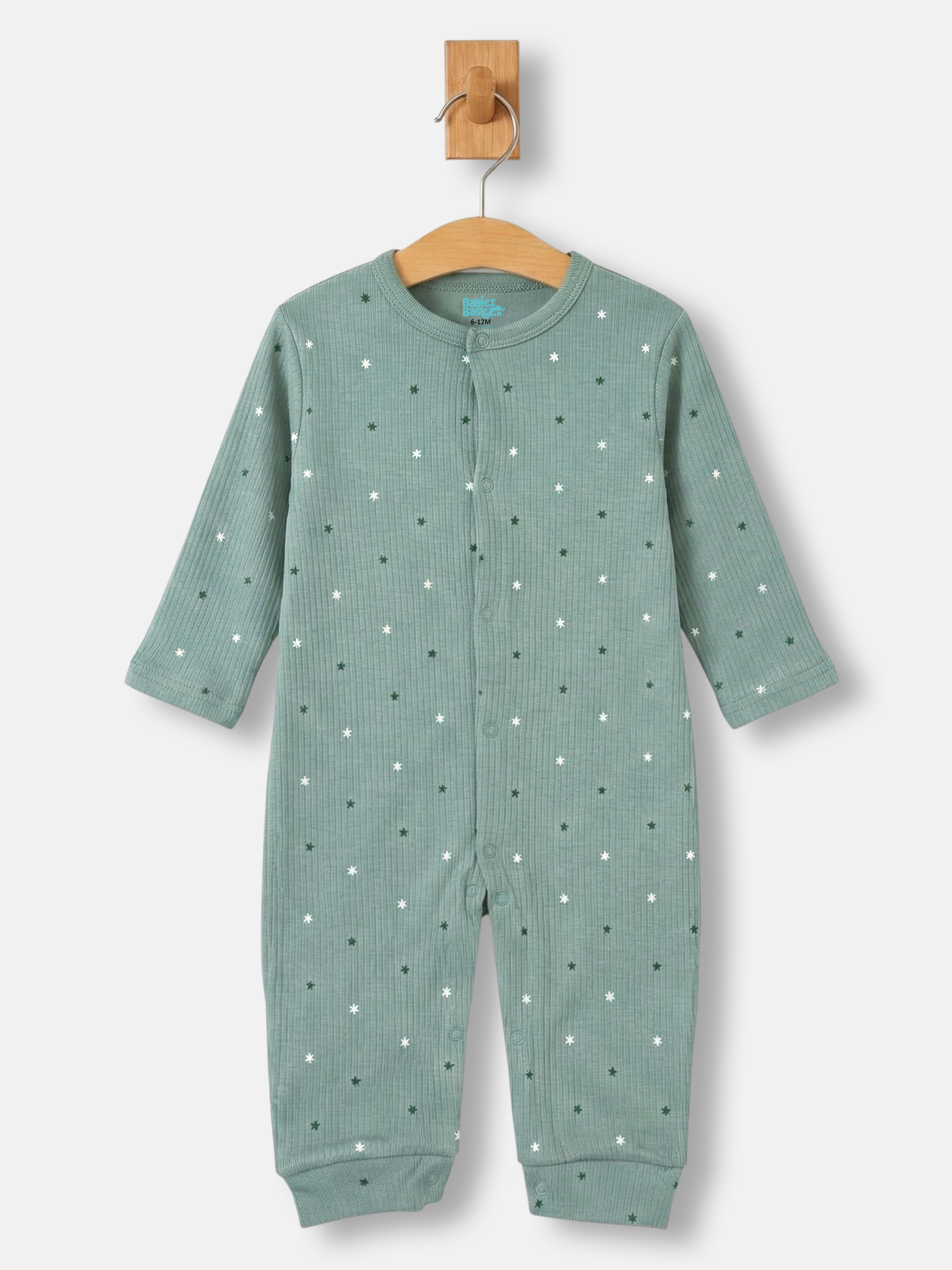 Premium Ribbed Cotton Sleepsuit Romper with Cap and Bib