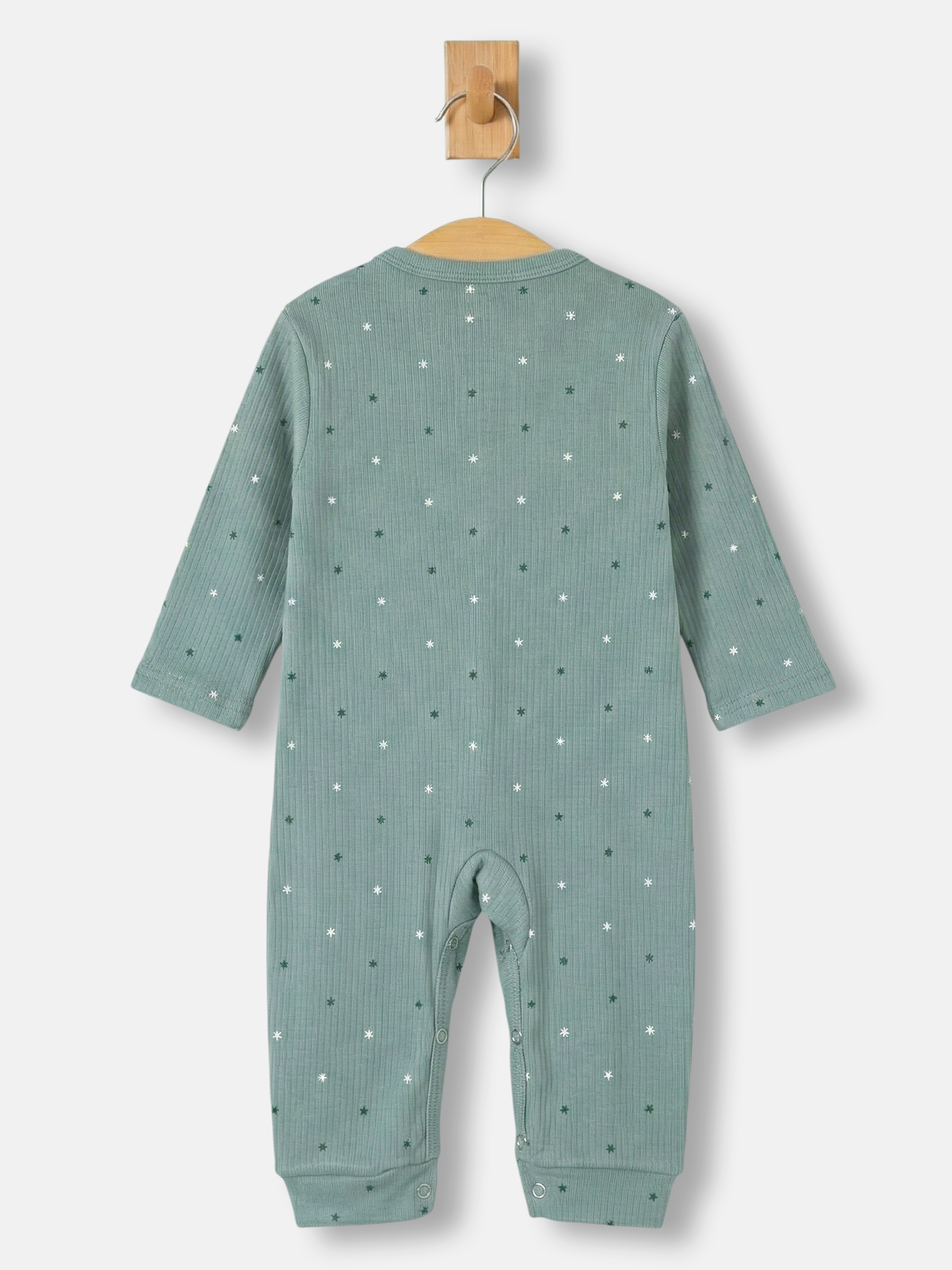 Premium Ribbed Cotton Sleepsuit Romper with Cap and Bib