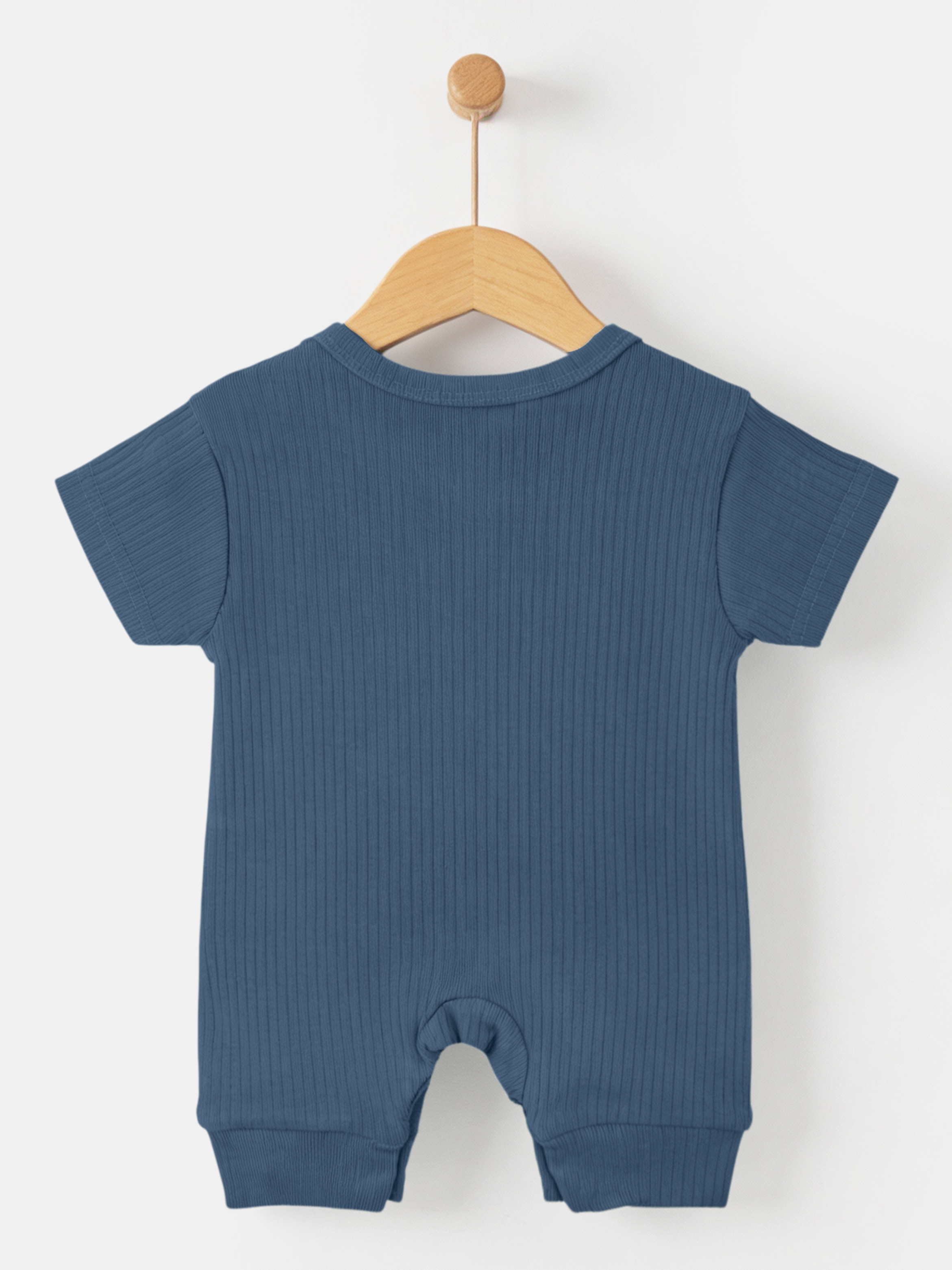 Premium Ribbed Cotton Short Sleeves Romper