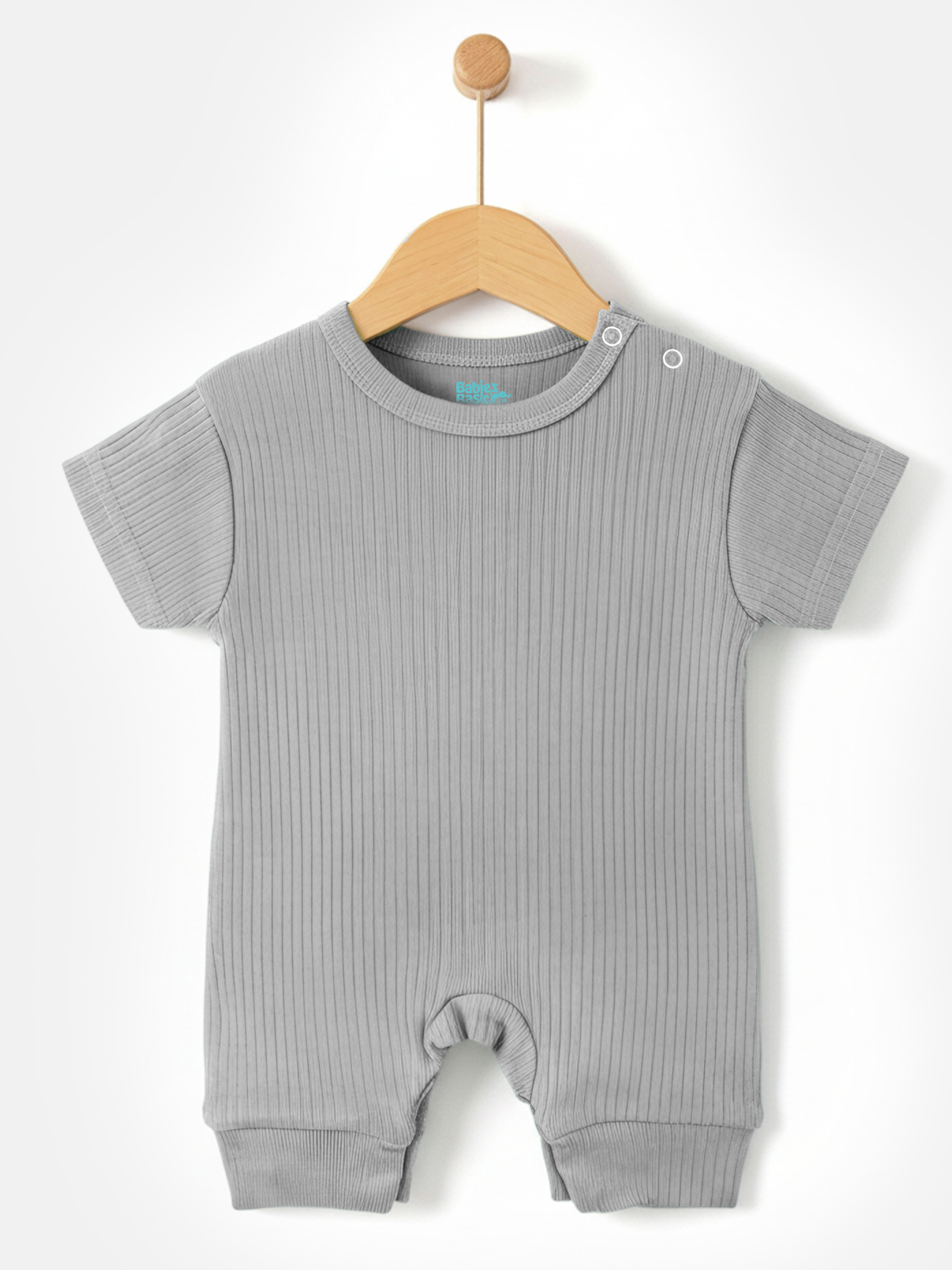 Premium Ribbed Cotton Short Sleeves Romper