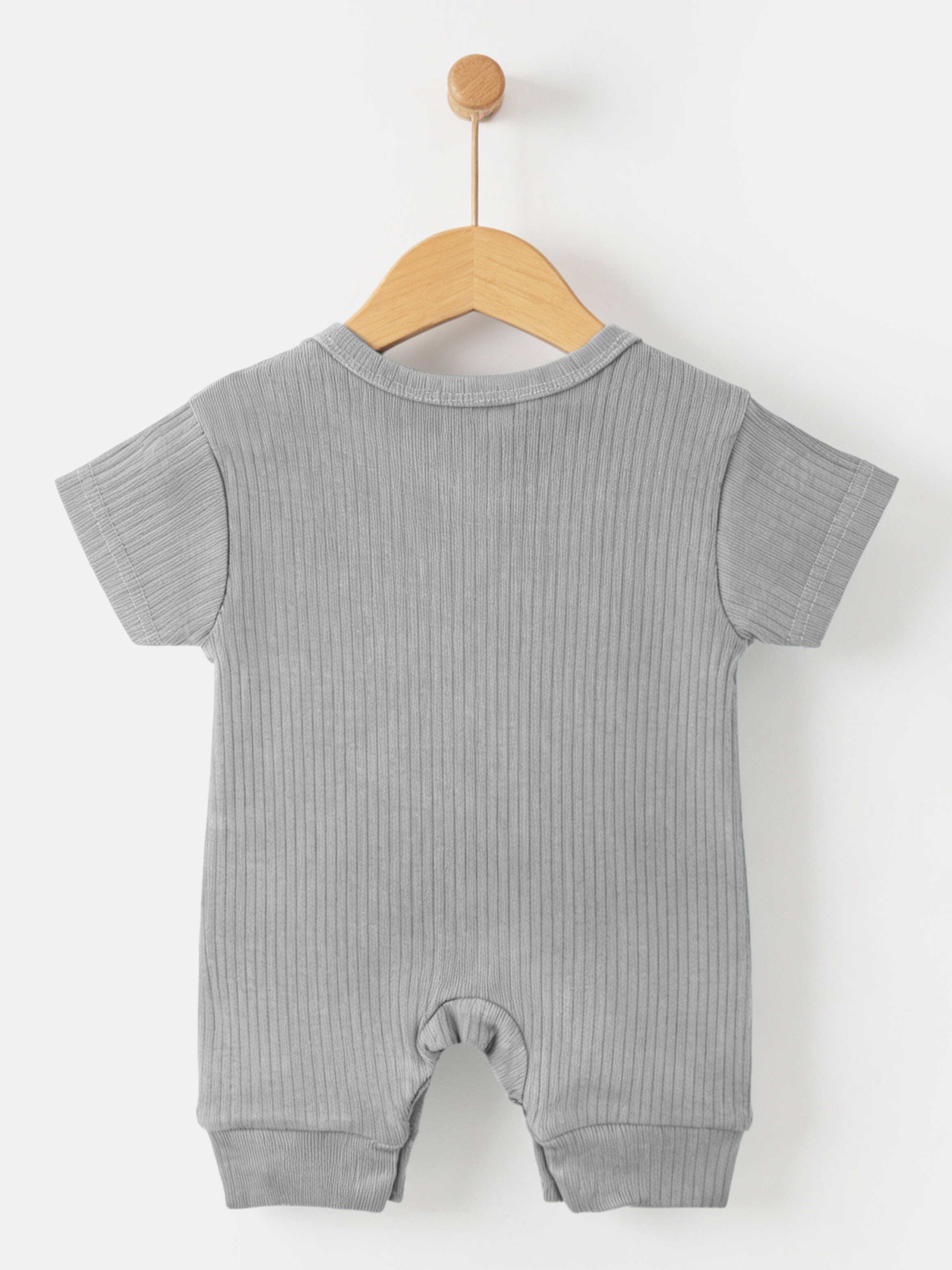 Premium Ribbed Cotton Short Sleeves Romper