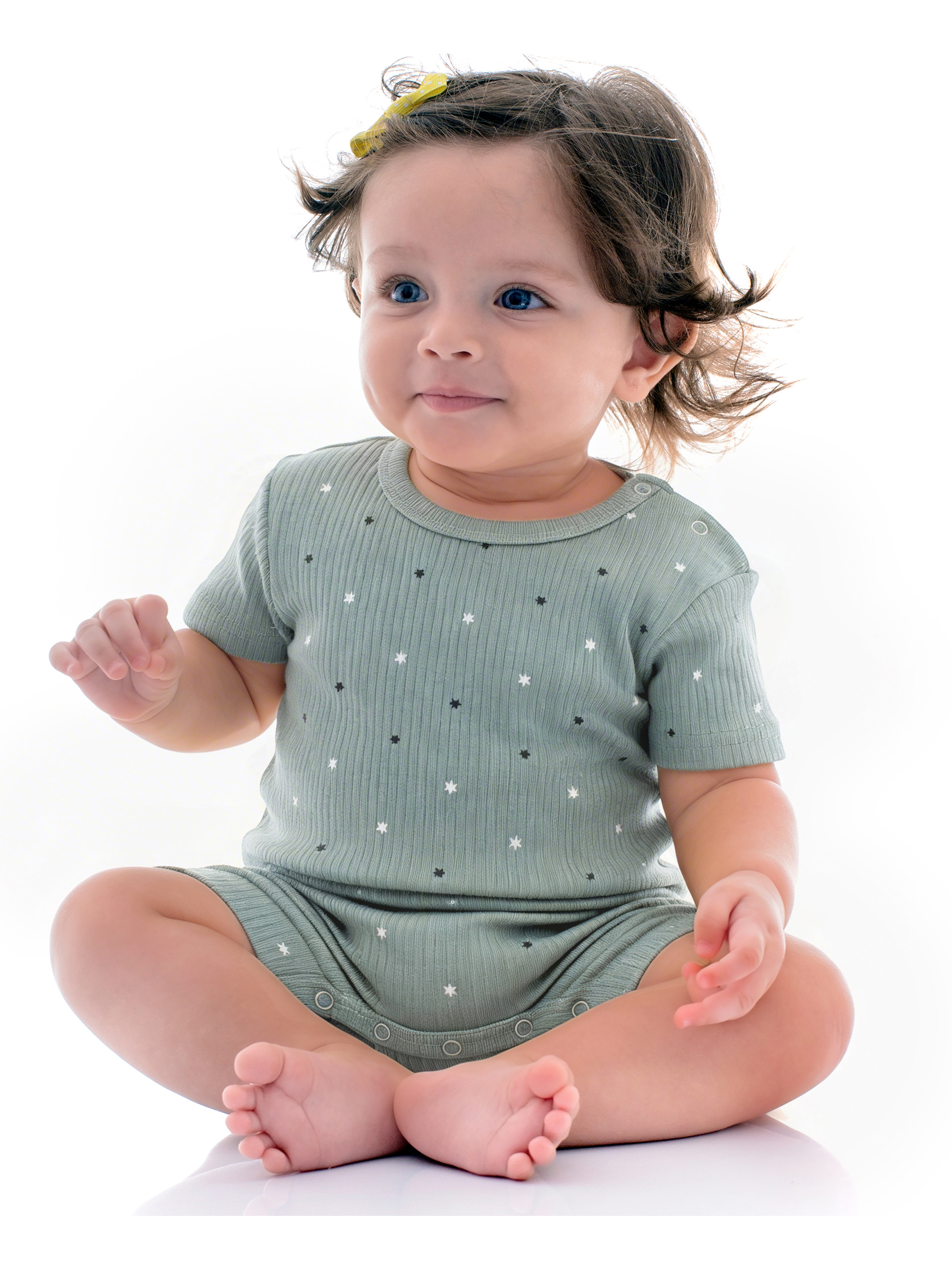 Premium Ribbed Cotton Short Sleeves Printed Romper
