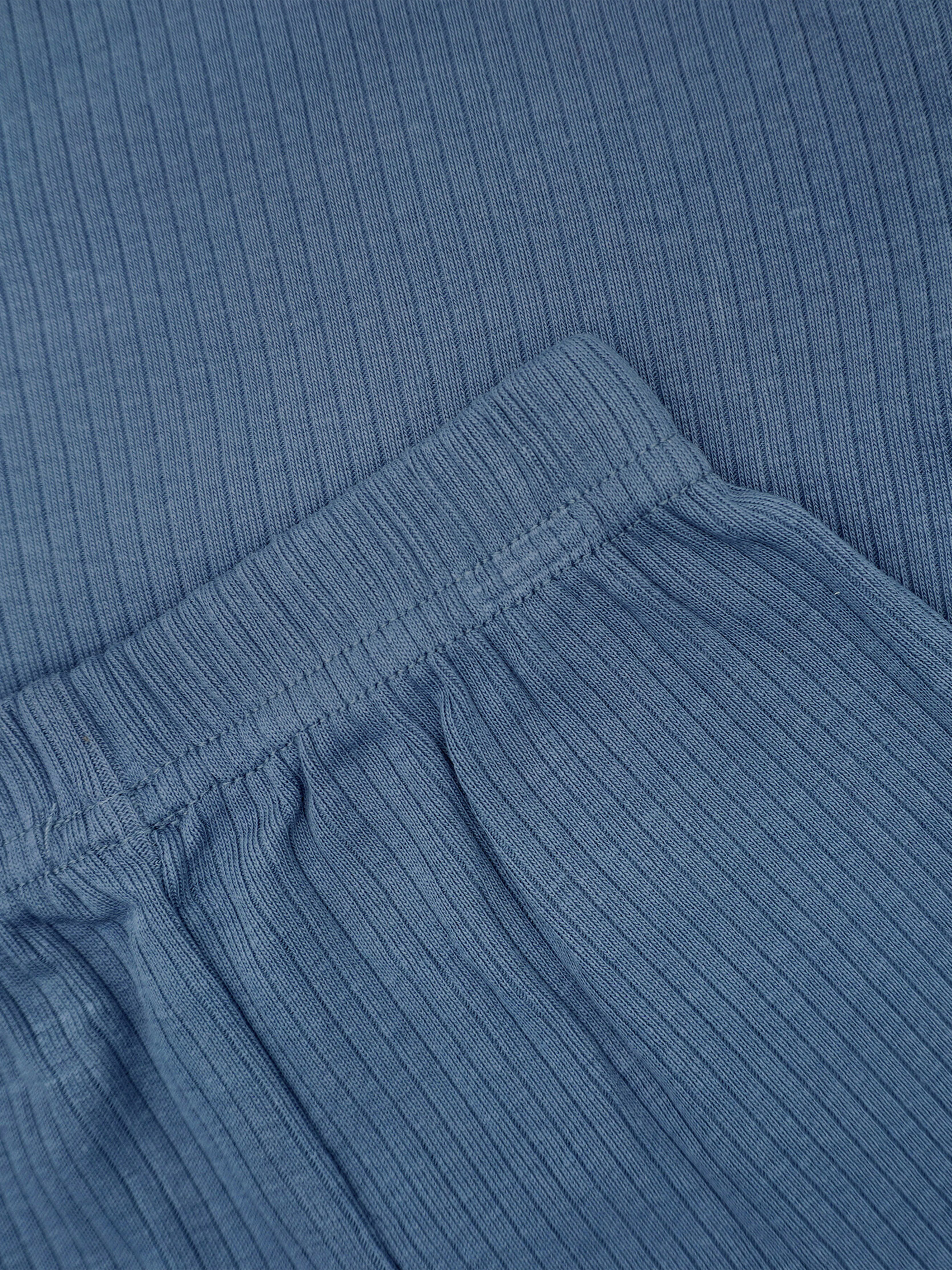 Premium Ribbed Cotton Long Sleeves Top and Bottom Set
