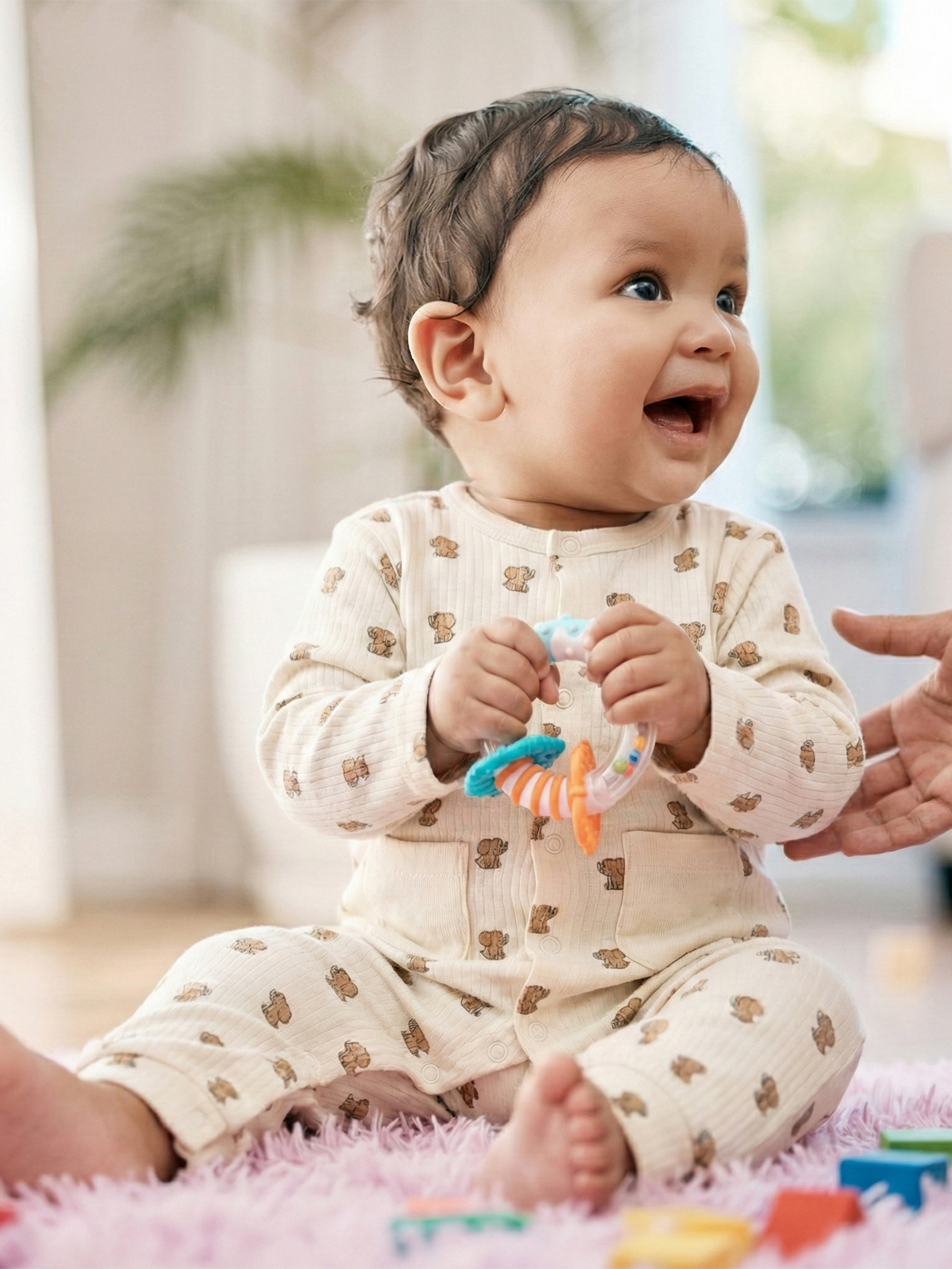 Premium Ribbed Cotton Sleepsuit Romper with Cap and Bib