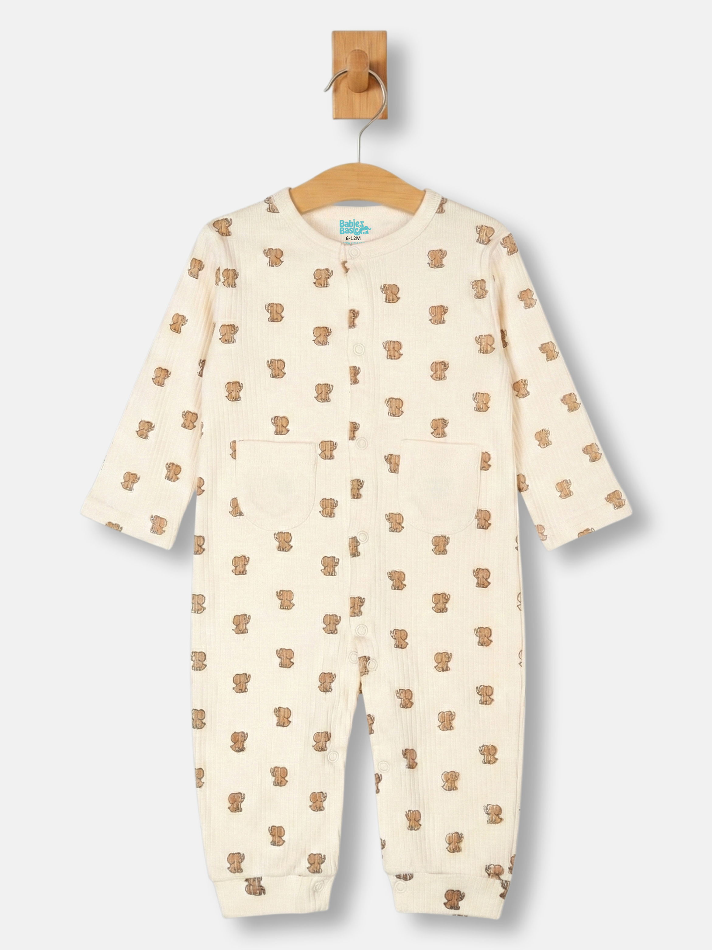 Premium Ribbed Cotton Sleepsuit Romper with Cap and Bib