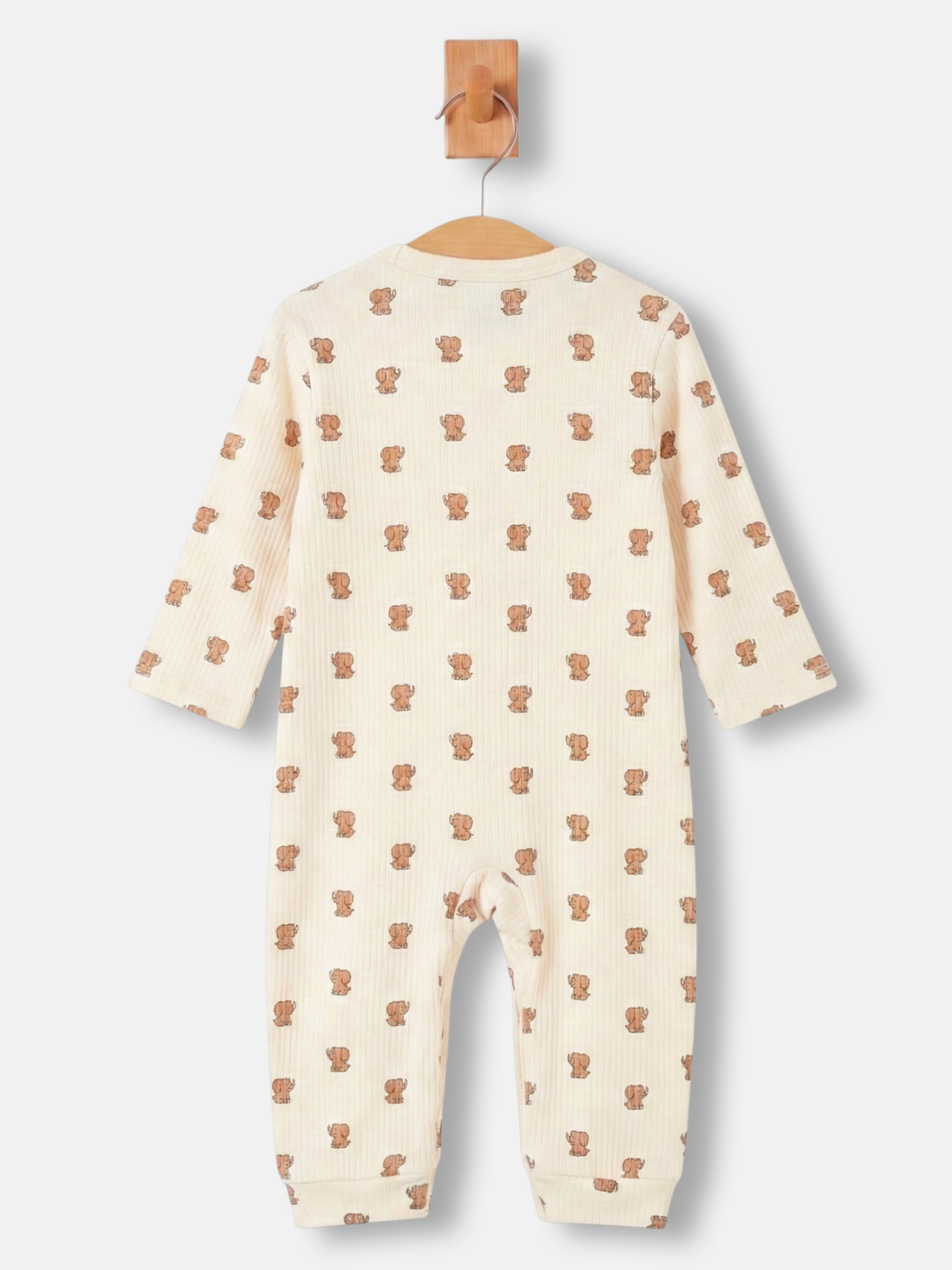 Premium Ribbed Cotton Sleepsuit Romper with Cap and Bib