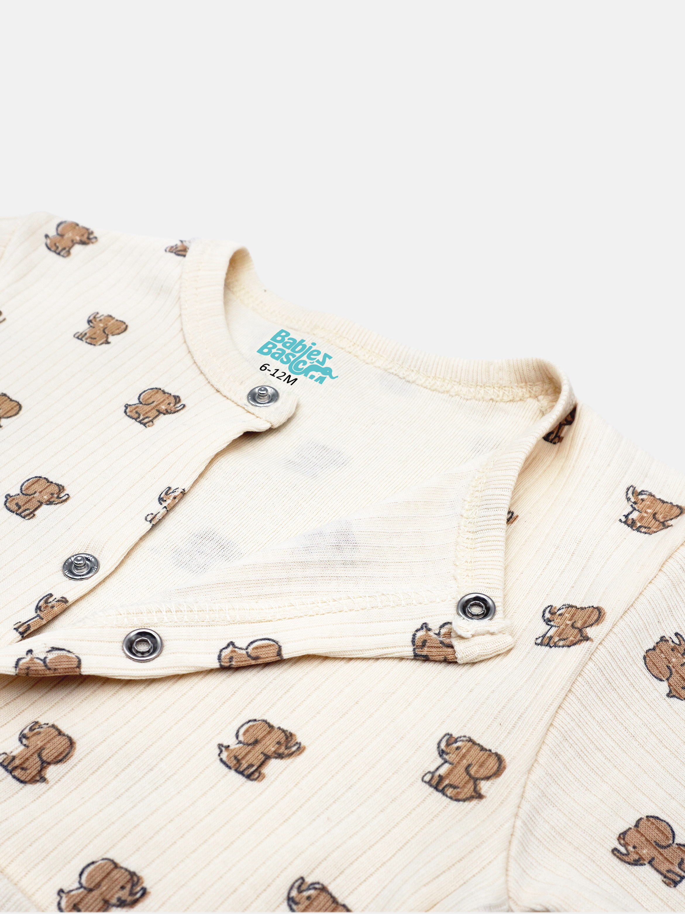 Premium Ribbed Cotton Sleepsuit Romper with Cap and Bib