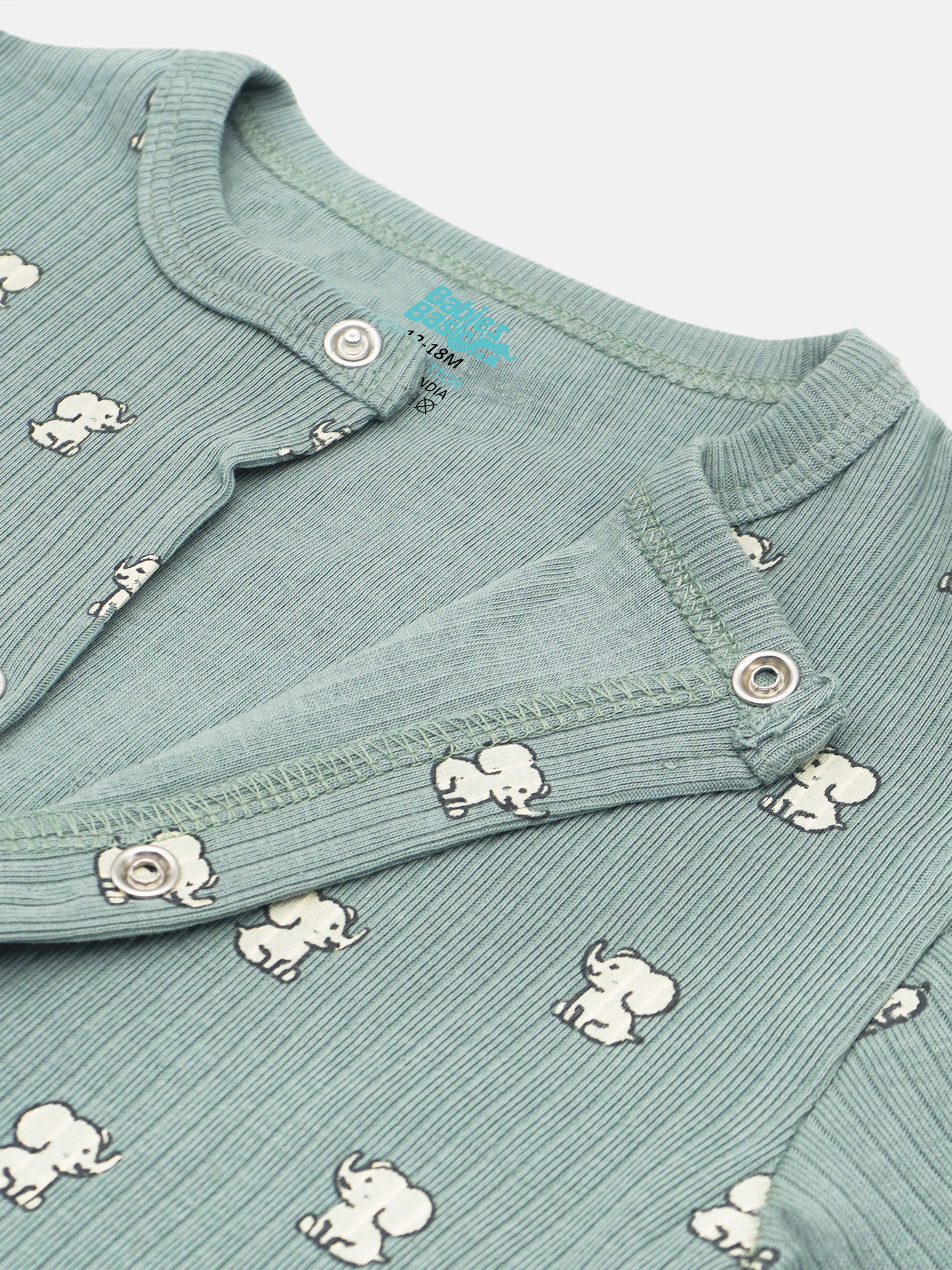 Premium Ribbed Cotton Sleepsuit Romper with Cap and Bib