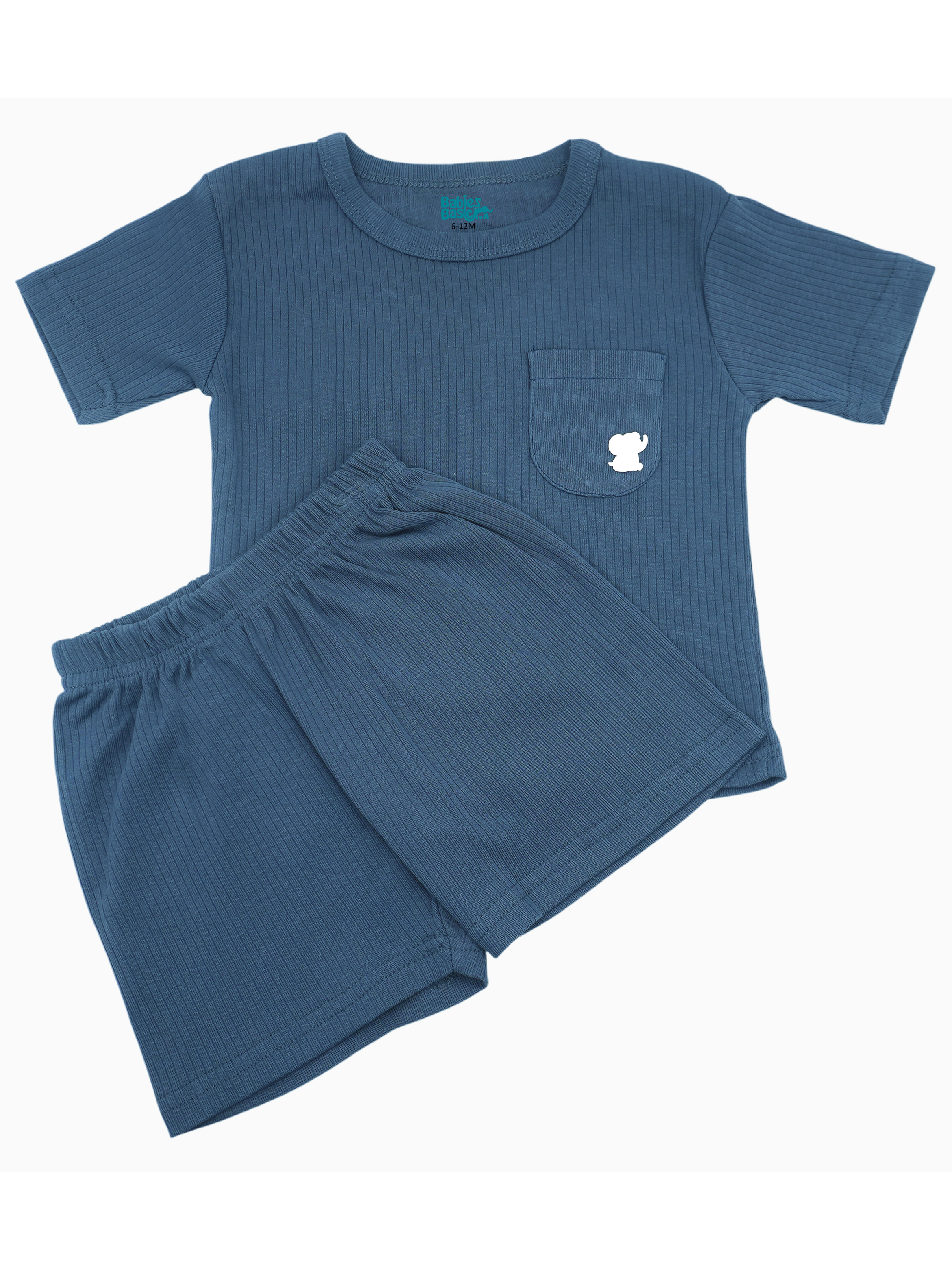 Premium Ribbed Cotton Short Sleeves T-Shirt and Plain Shorts Set