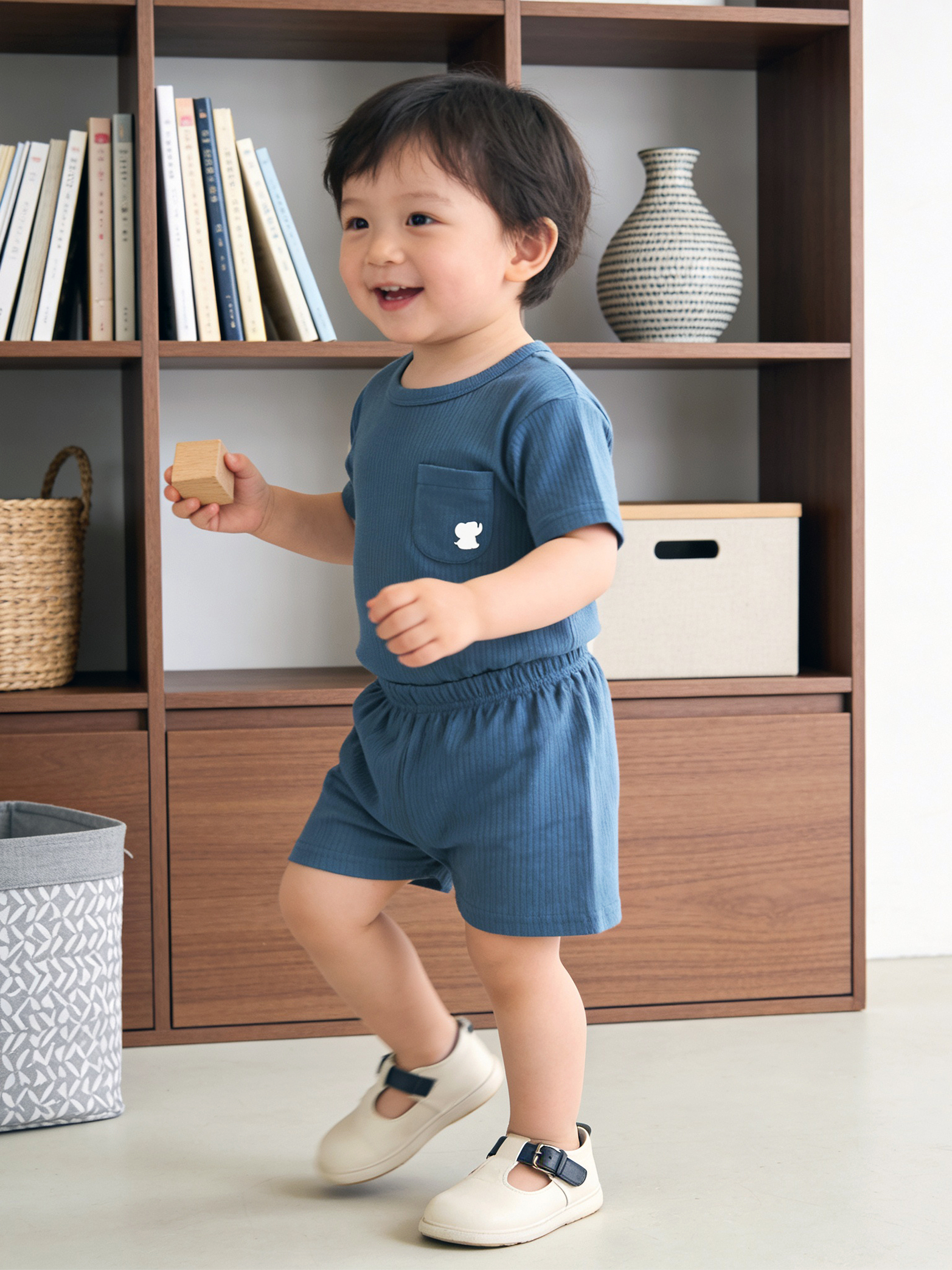 Premium Ribbed Cotton Short Sleeves T-Shirt and Plain Shorts Set