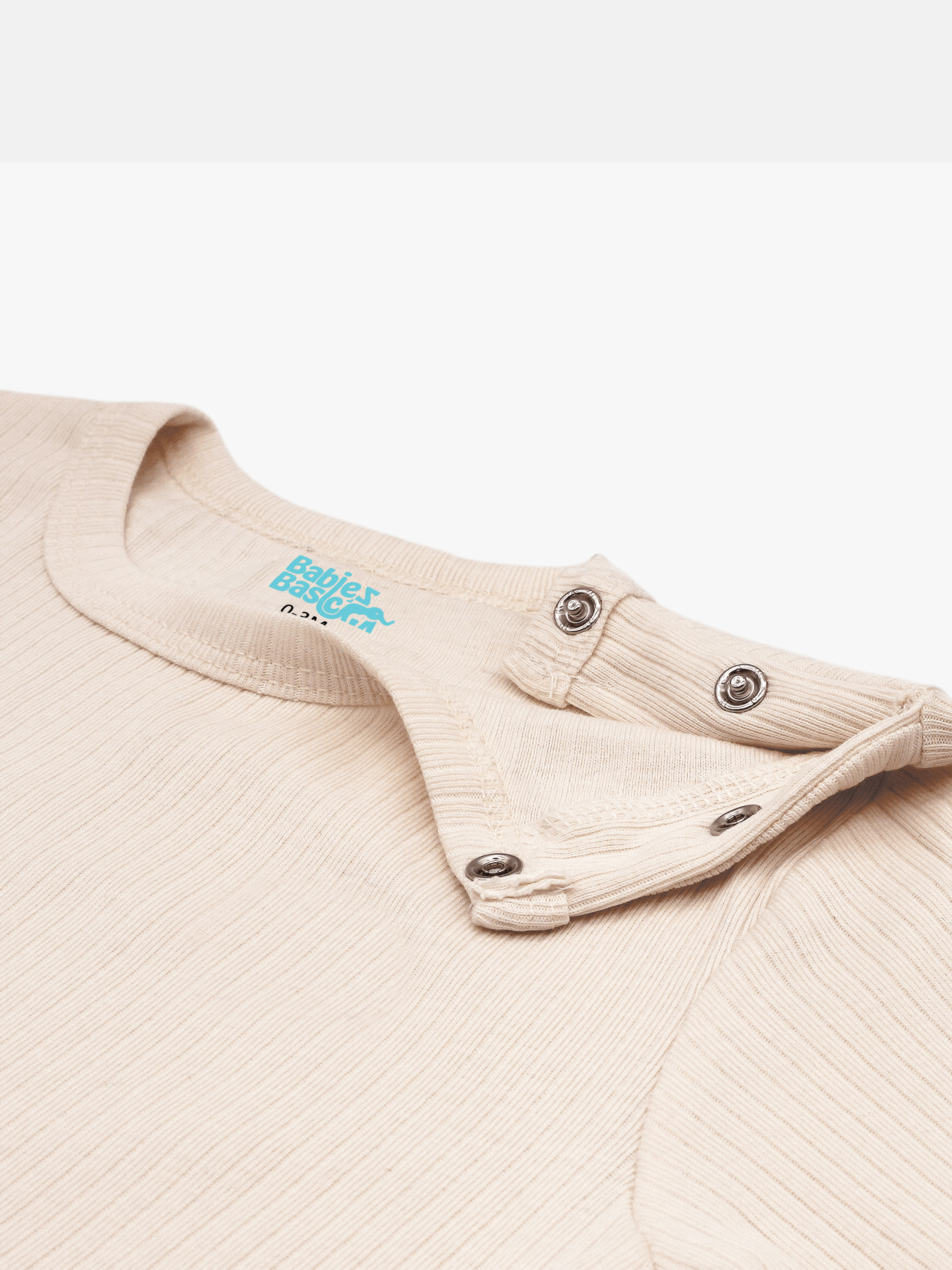 Premium Ribbed Cotton Sleepsuit Romper with Cap and Bib