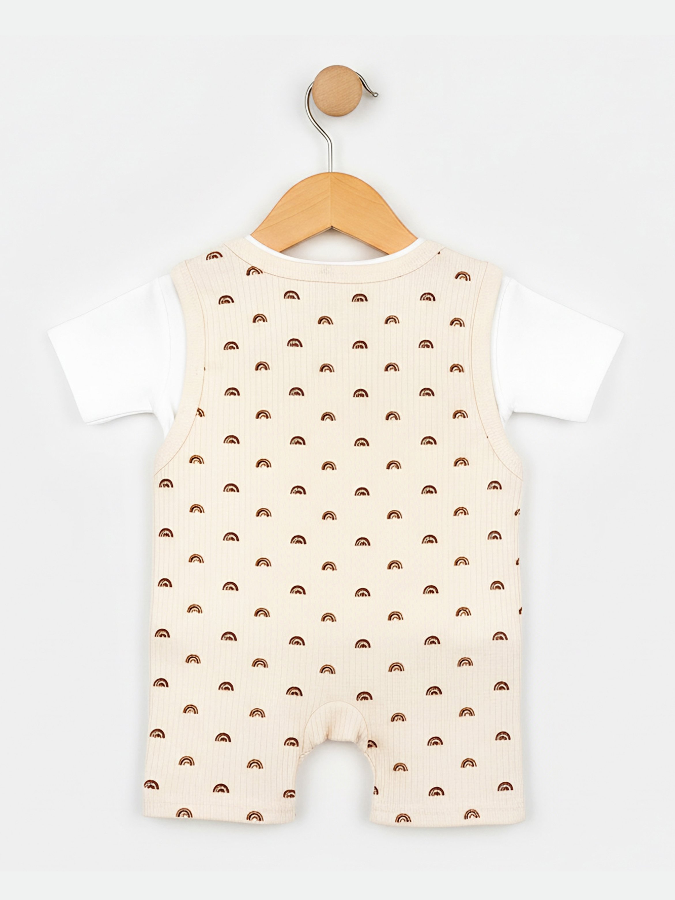 Premium Ribbed Cotton Dungaree with Short Sleeves T-Shirt