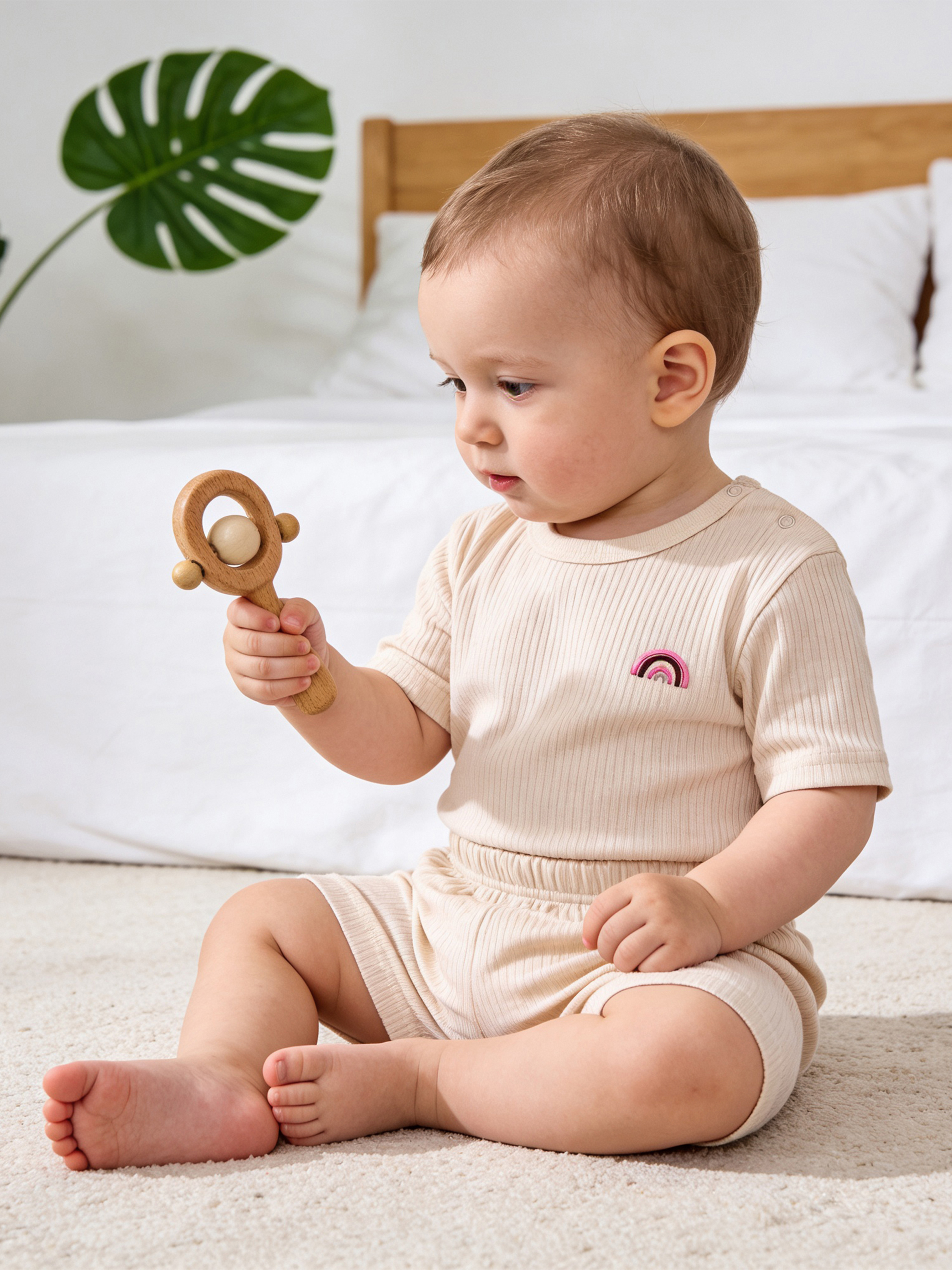 Premium Ribbed Cotton Short Sleeves T-Shirt and Shorts Set