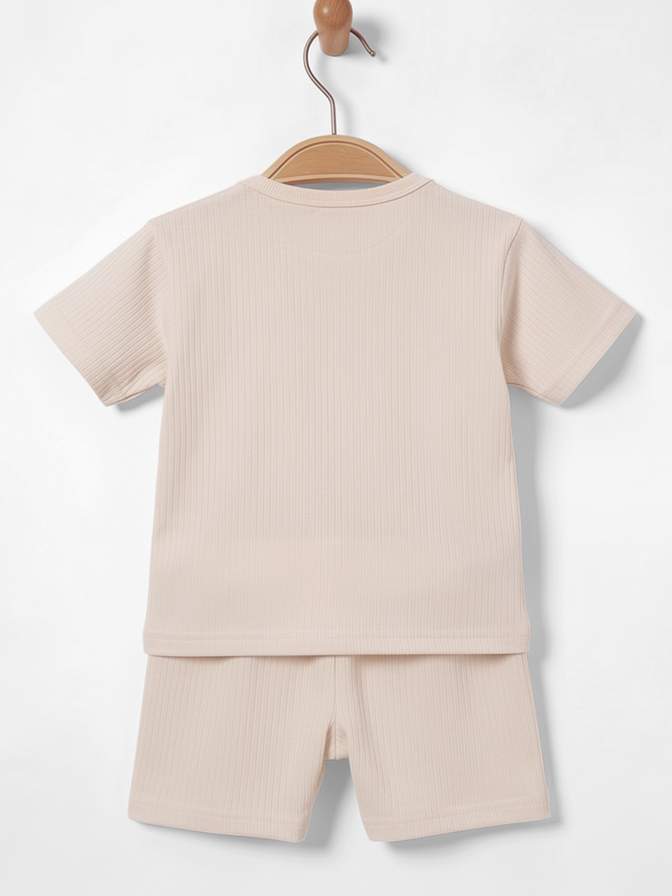 Premium Ribbed Cotton Short Sleeves T-Shirt and Shorts Set