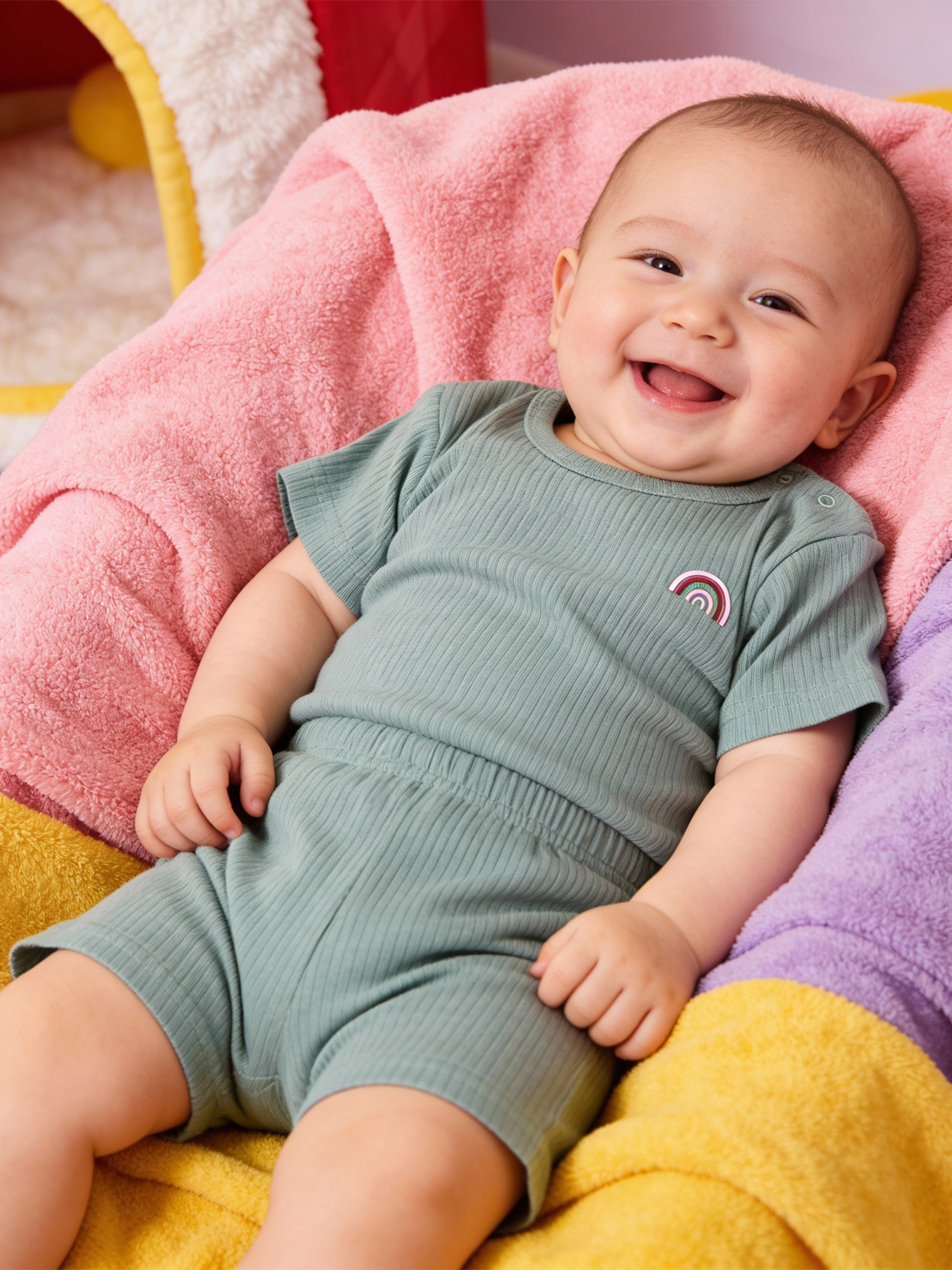 Premium Ribbed Cotton Short Sleeves T-Shirt and Shorts Set