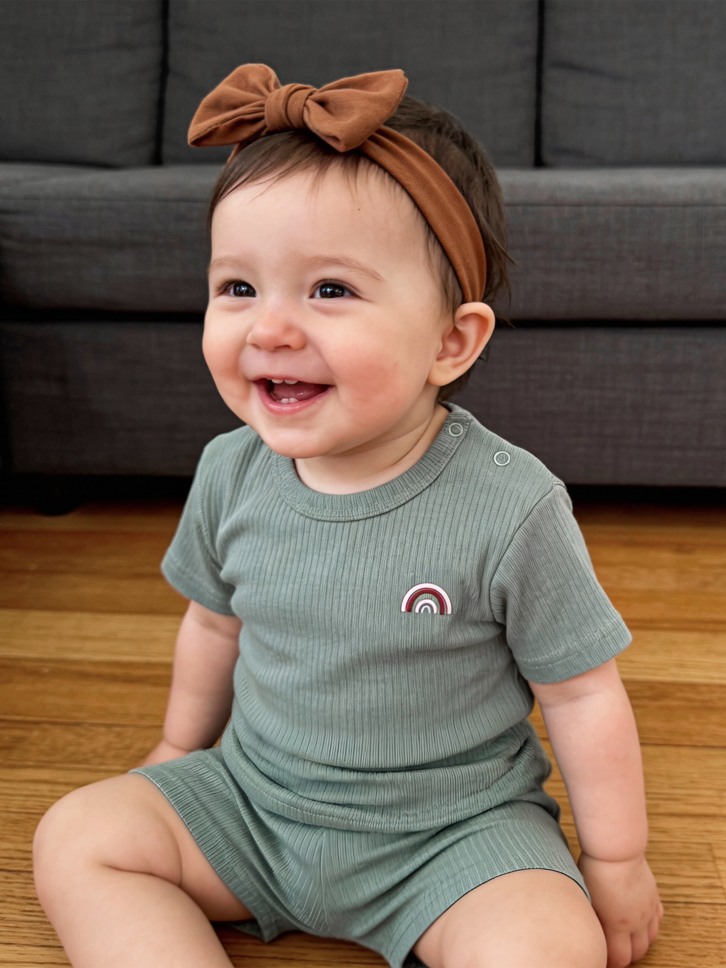 Premium Ribbed Cotton Short Sleeves T-Shirt and Shorts Set