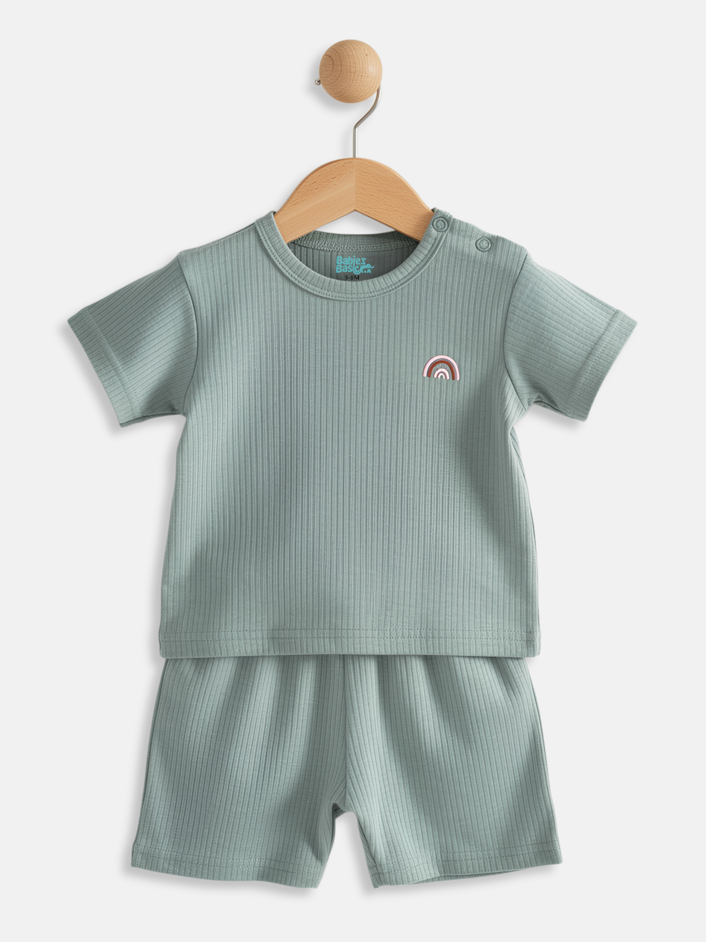 Premium Ribbed Cotton Short Sleeves T-Shirt and Shorts Set
