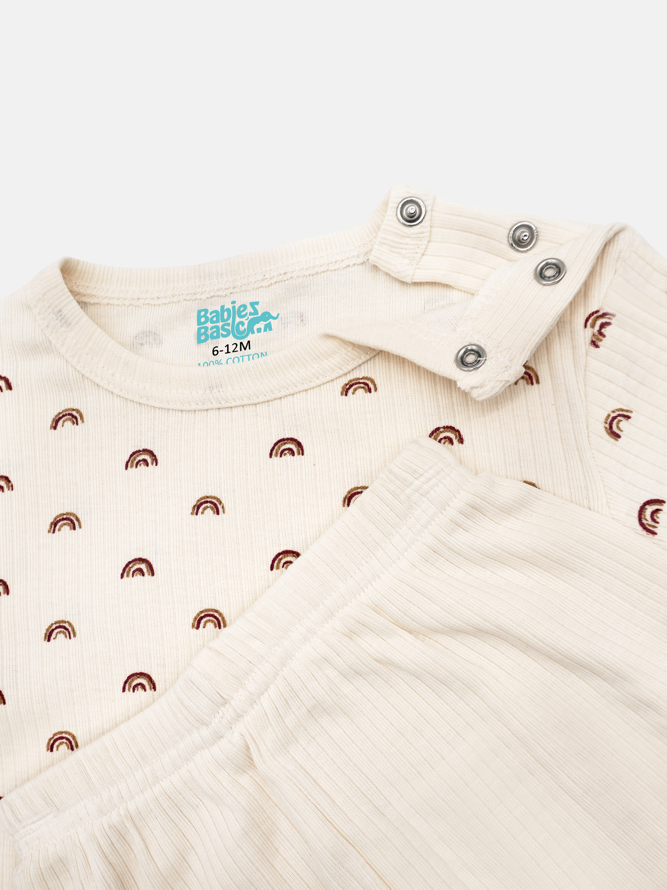 Premium Ribbed Cotton Short Sleeves T-Shirt and Plain Pyjama Set