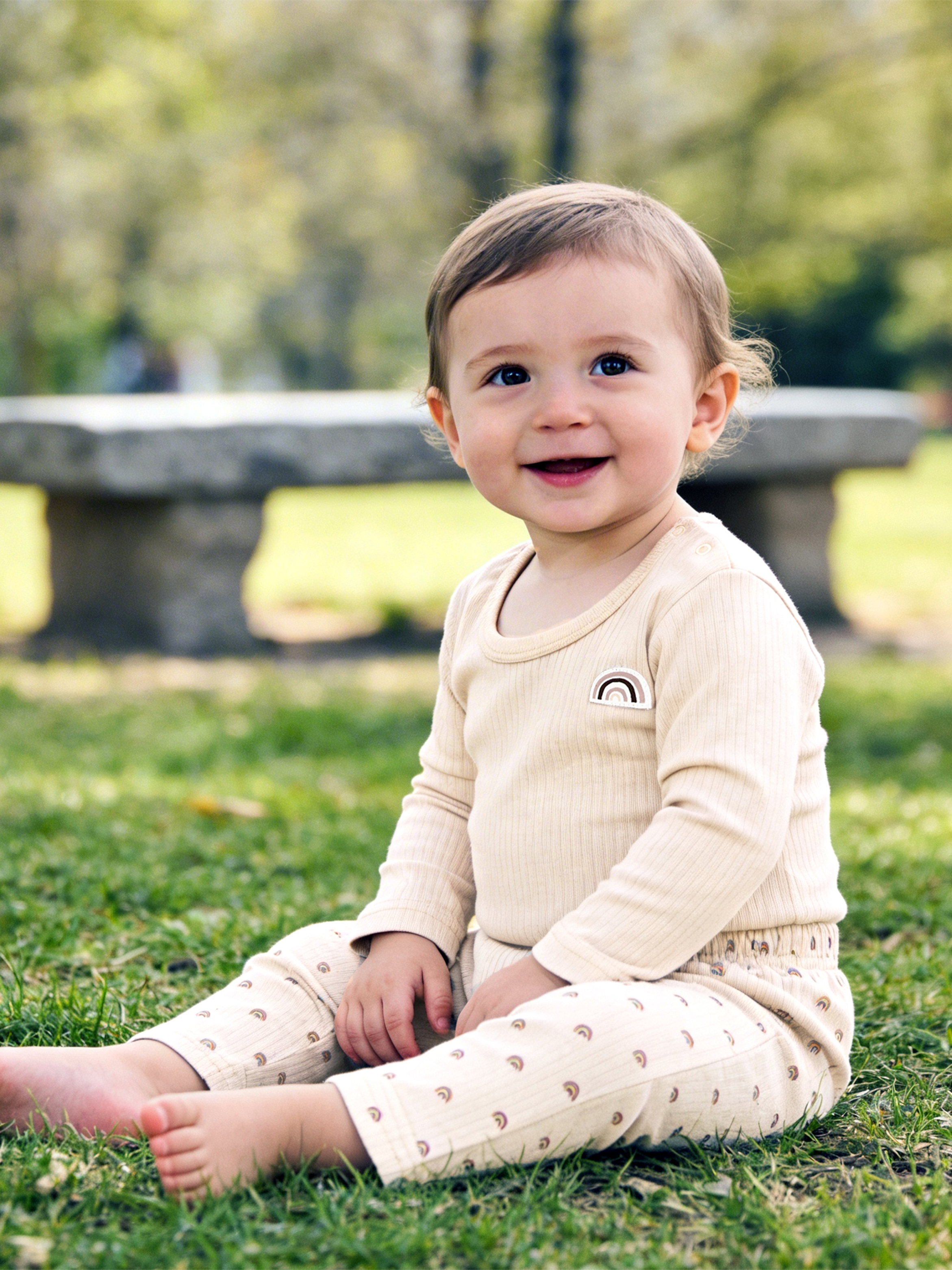 Premium Ribbed Cotton Printed Short Sleeves Romper and Pyjama Set