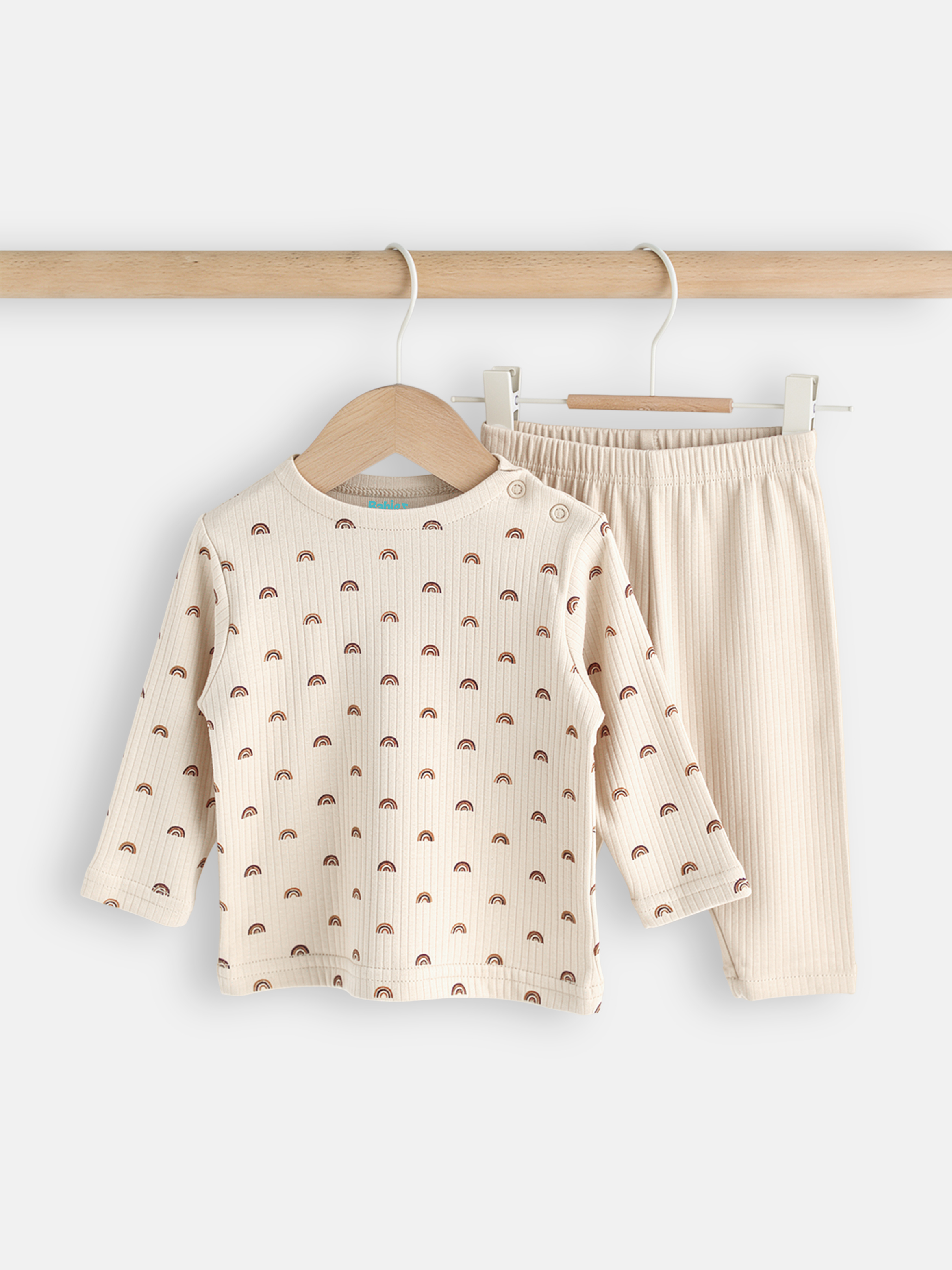 Premium Ribbed Cotton Printed Short Sleeves T-Shirt and Pyjama Set