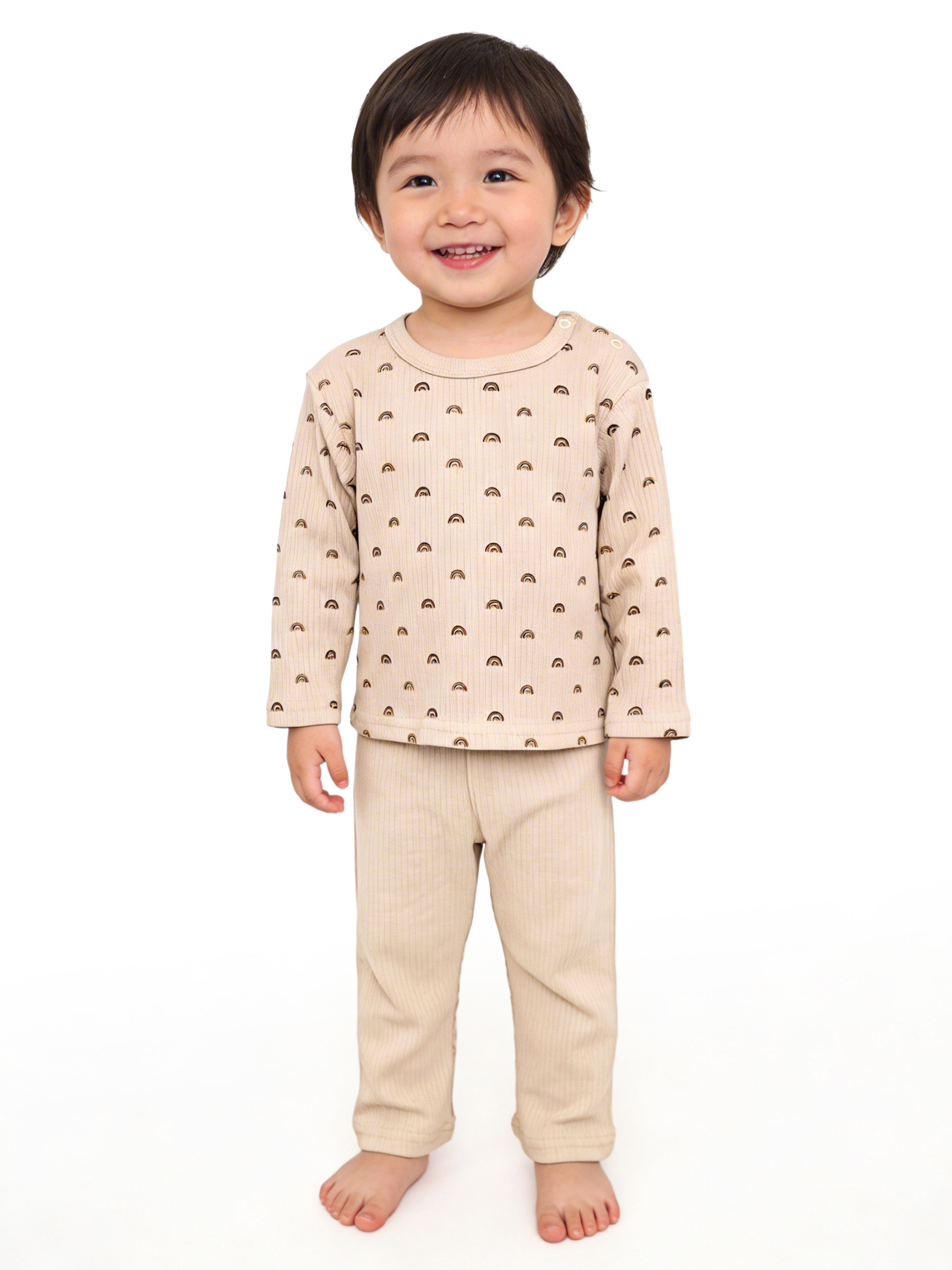 Premium Ribbed Cotton Printed Short Sleeves T-Shirt and Pyjama Set