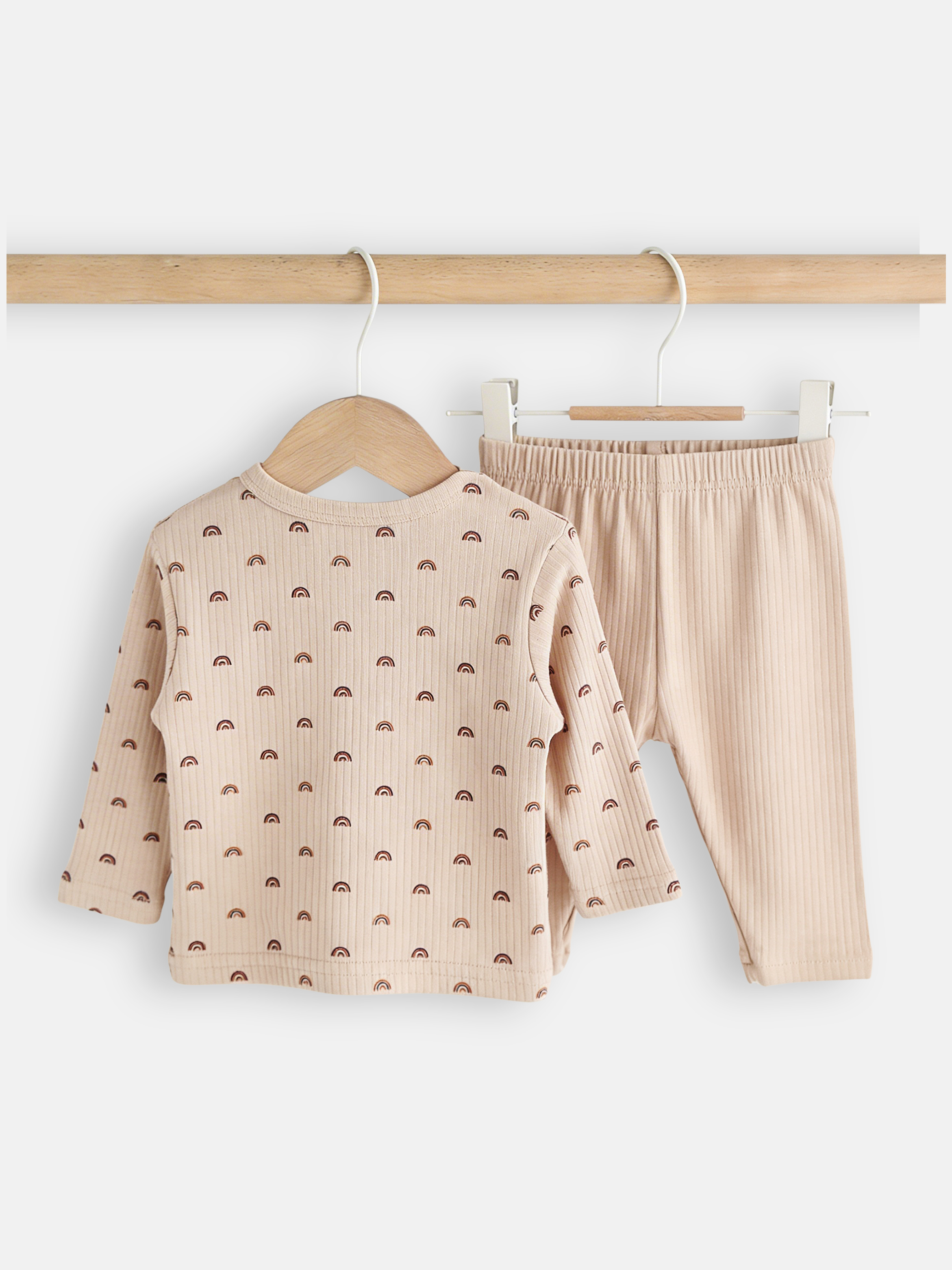 Premium Ribbed Cotton Printed Short Sleeves T-Shirt and Pyjama Set